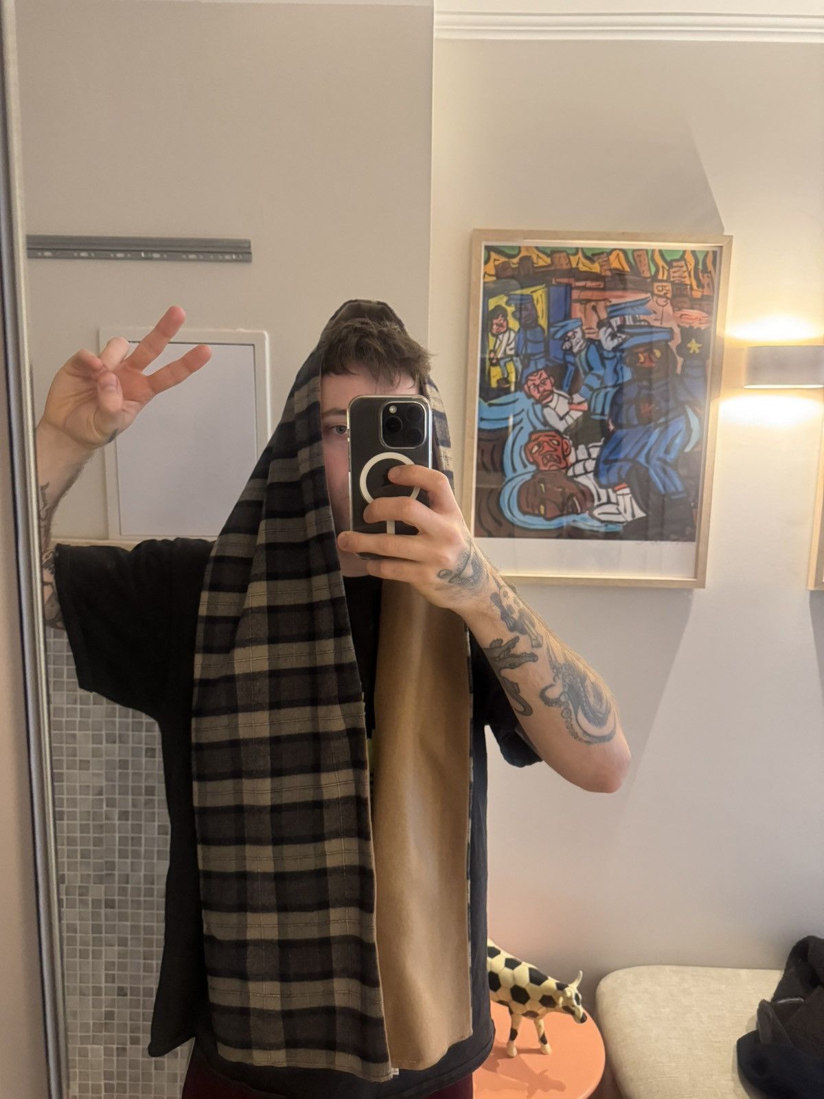 Maison Margiela Maison Margiela Wool Scarf Plaid Tartan Pocket Designer Rare Size ONE SIZE - 5 Thumbnail