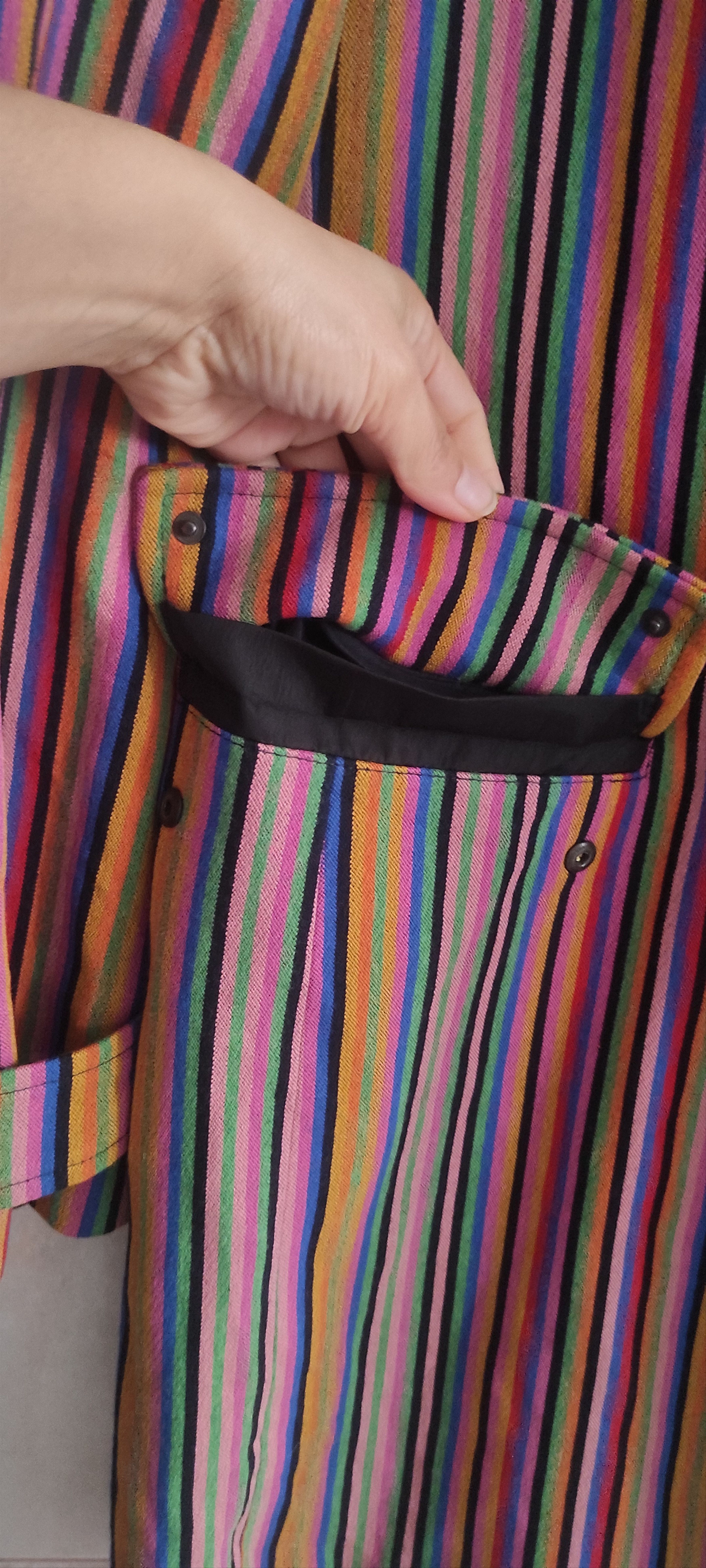 Hugo × Hugo Boss Hugo Boss Women Coat Fitted Velvet Multicolor Stripe Italian Size L / US 10 / IT 46 - 5 Thumbnail