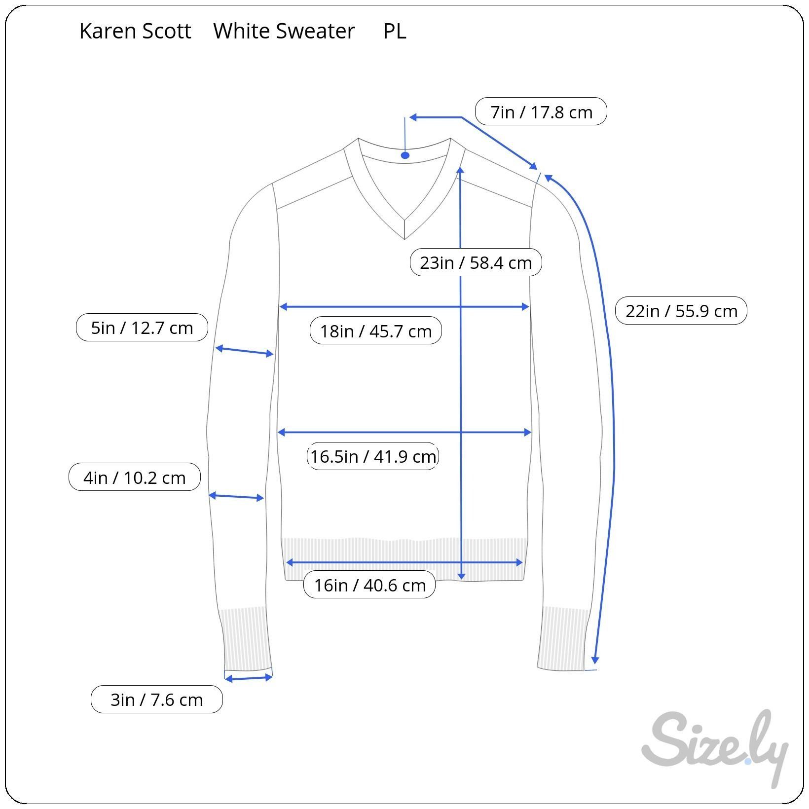 Other Karen Scott Womens PL White V-Neck Ribbed Sweater Long Sleev Size L / US 10 / IT 46 - 2 Thumbnail