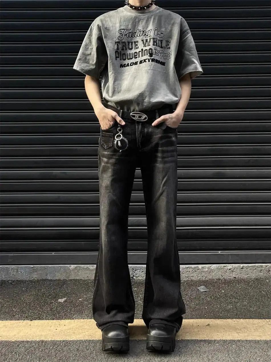 Japanese Brand Retro distressed black jeans Size US 32 / EU 48 - 5 Thumbnail