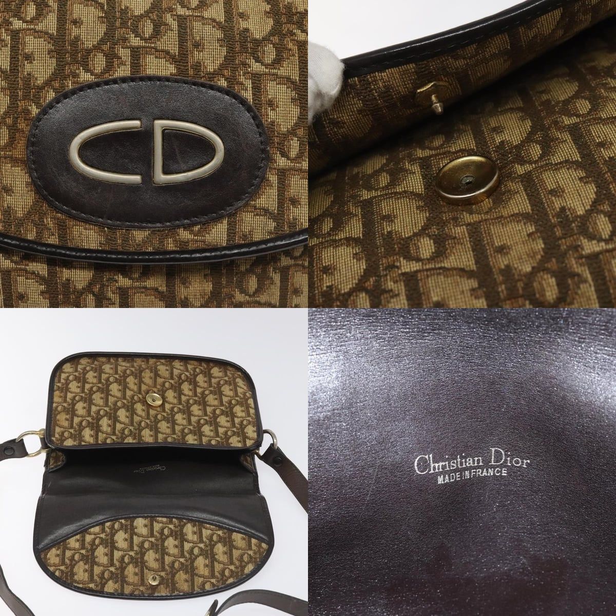 Dior DIOR Trotter Canvas Shoulder Bag Brown Size ONE SIZE - 11 Thumbnail