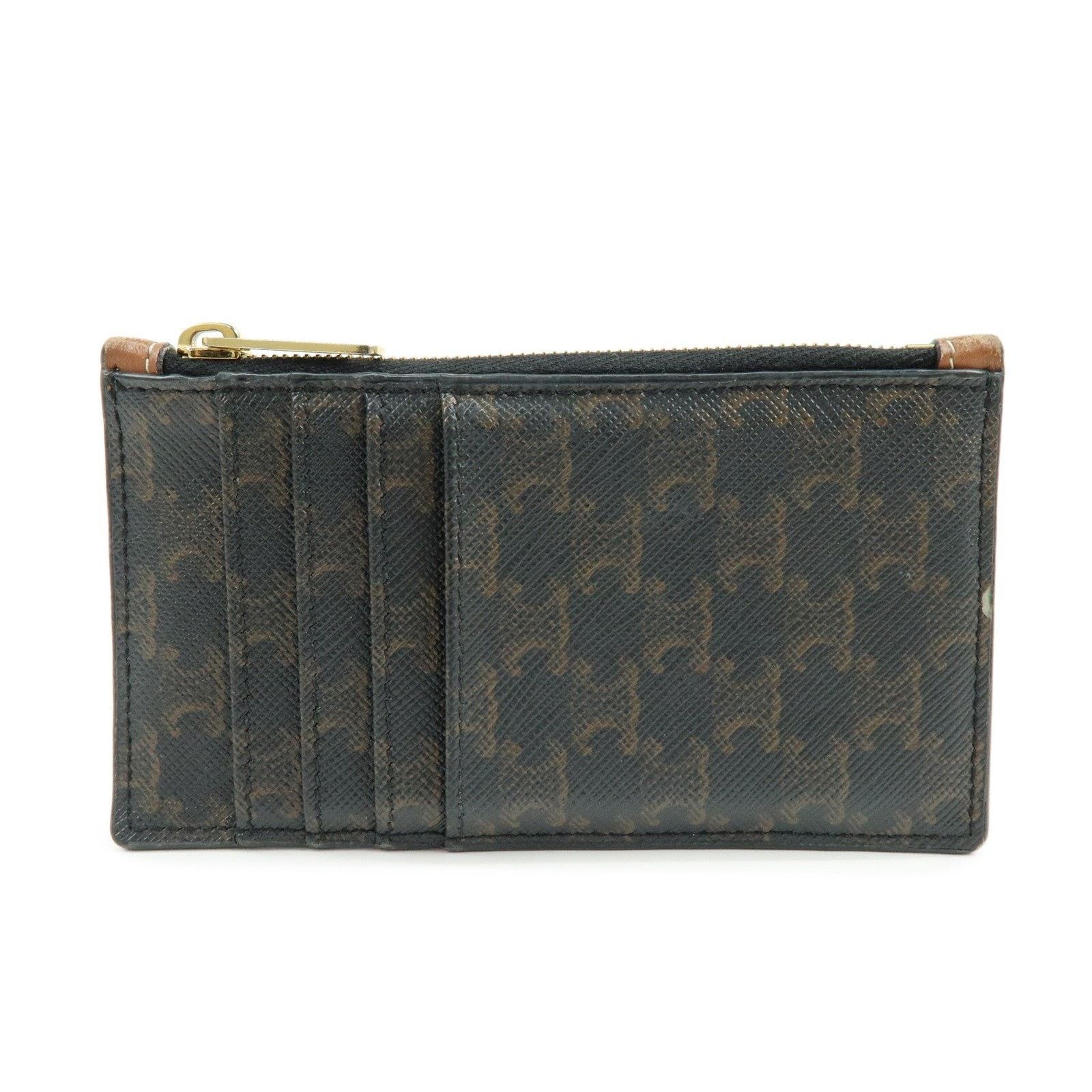Celine Celine Triomphe Coated Canvas Card Holder Brown Size ONE SIZE - 1 Thumbnail