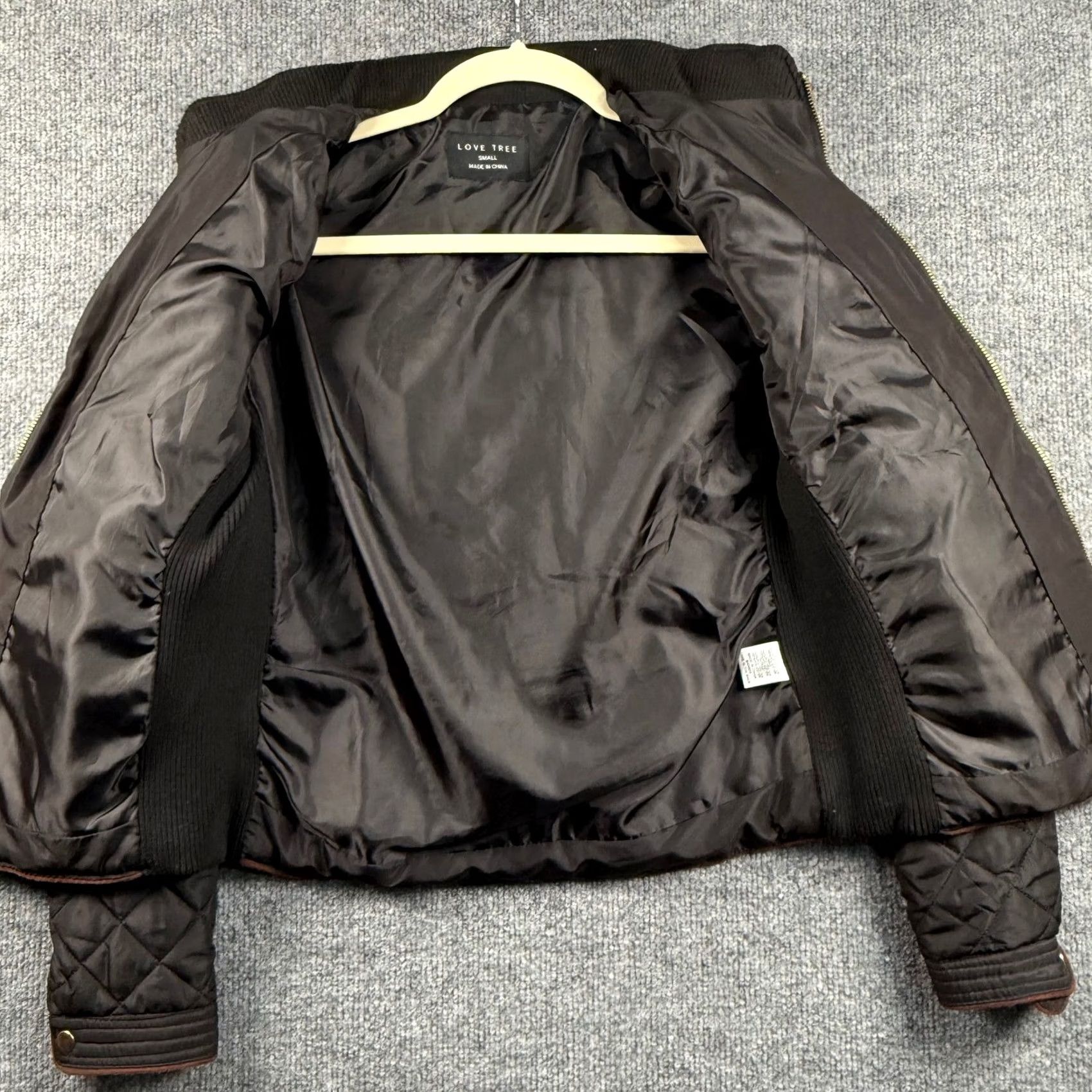 Vintage Love Tree Puffer Jacket Coat Womens Small Quilted Slim Fit Black Wool? Size S / US 4 / IT 40 - 3 Thumbnail