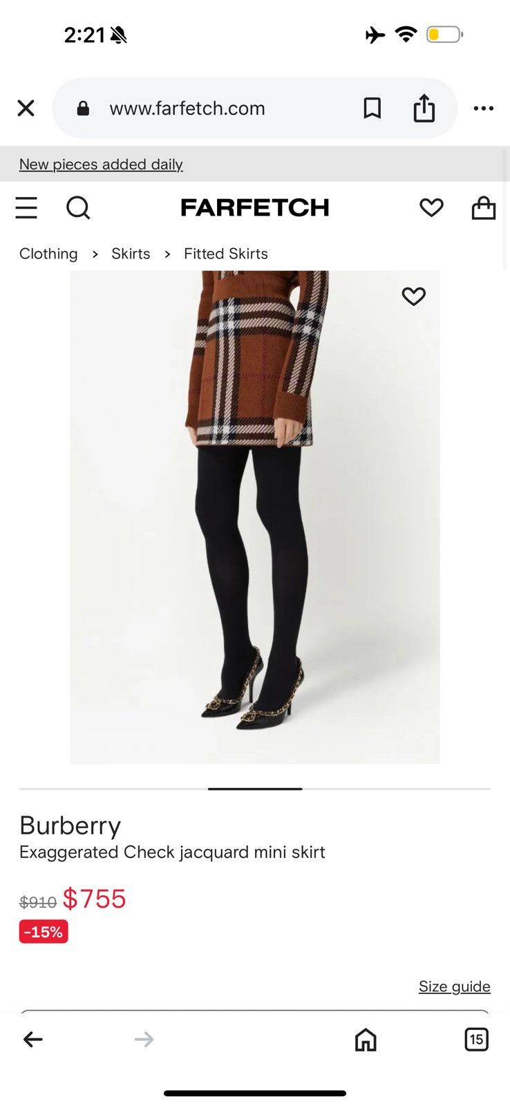 Burberry × Burberry Prorsum Burberry Exaggerated Check jacquard mini skirt Size 25" / US 0 / IT 36 - 6 Thumbnail