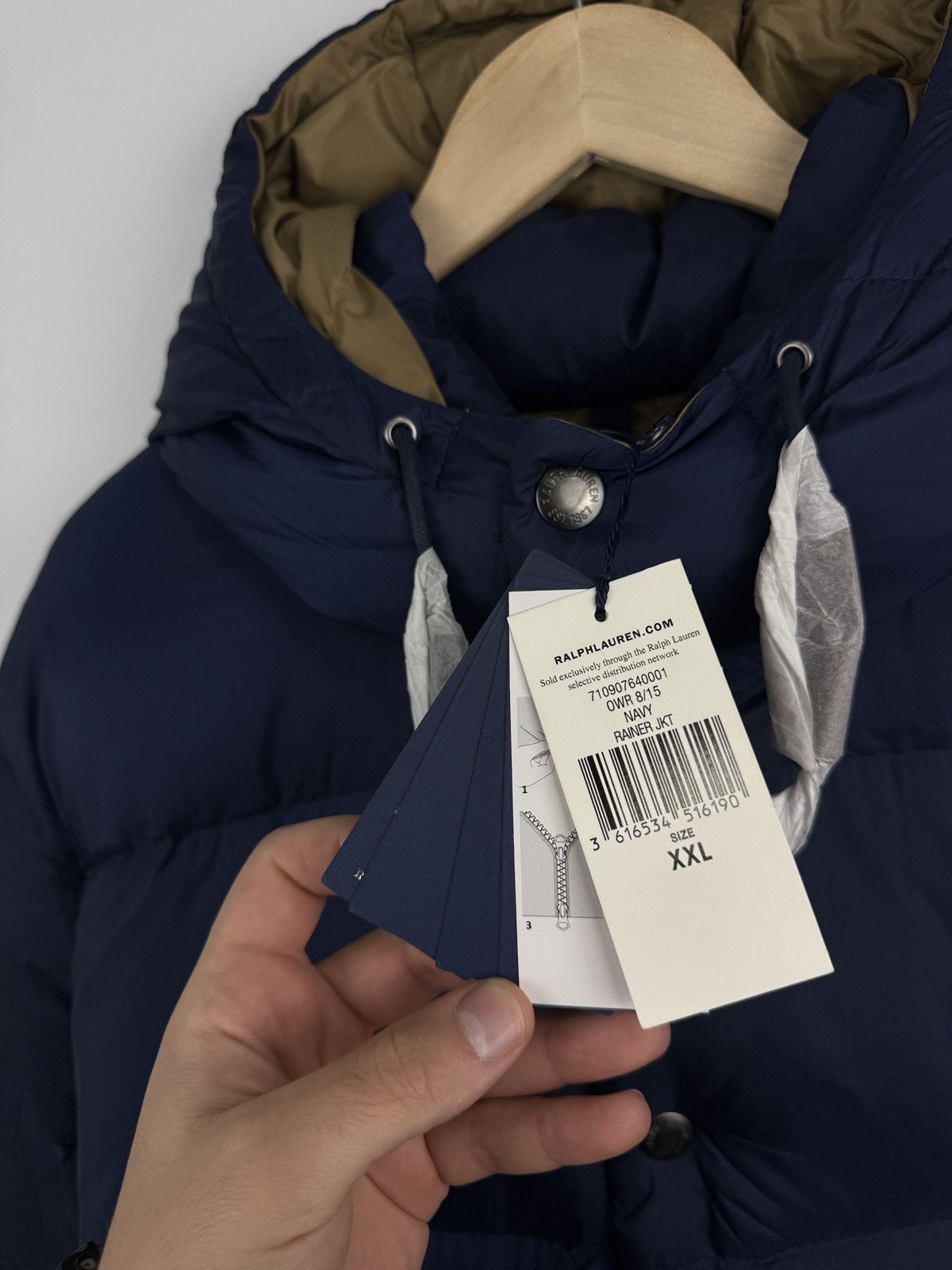Polo Ralph Lauren 🇺🇸❗️NEW Ralph Lauren Hooded Down Puffer OWR 8/15 NAVY RAINER J Size US XXL / EU 58 / 5 - 8 Thumbnail