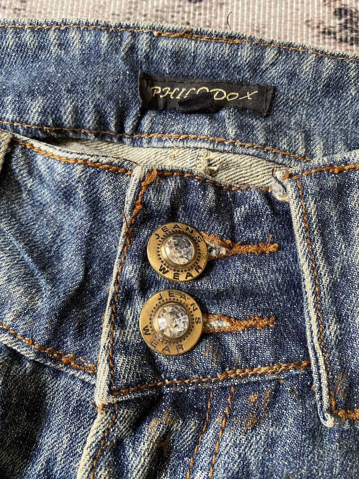 Japanese Brand Philodox Distressed Flare Denim Size US 31 - 10 Thumbnail