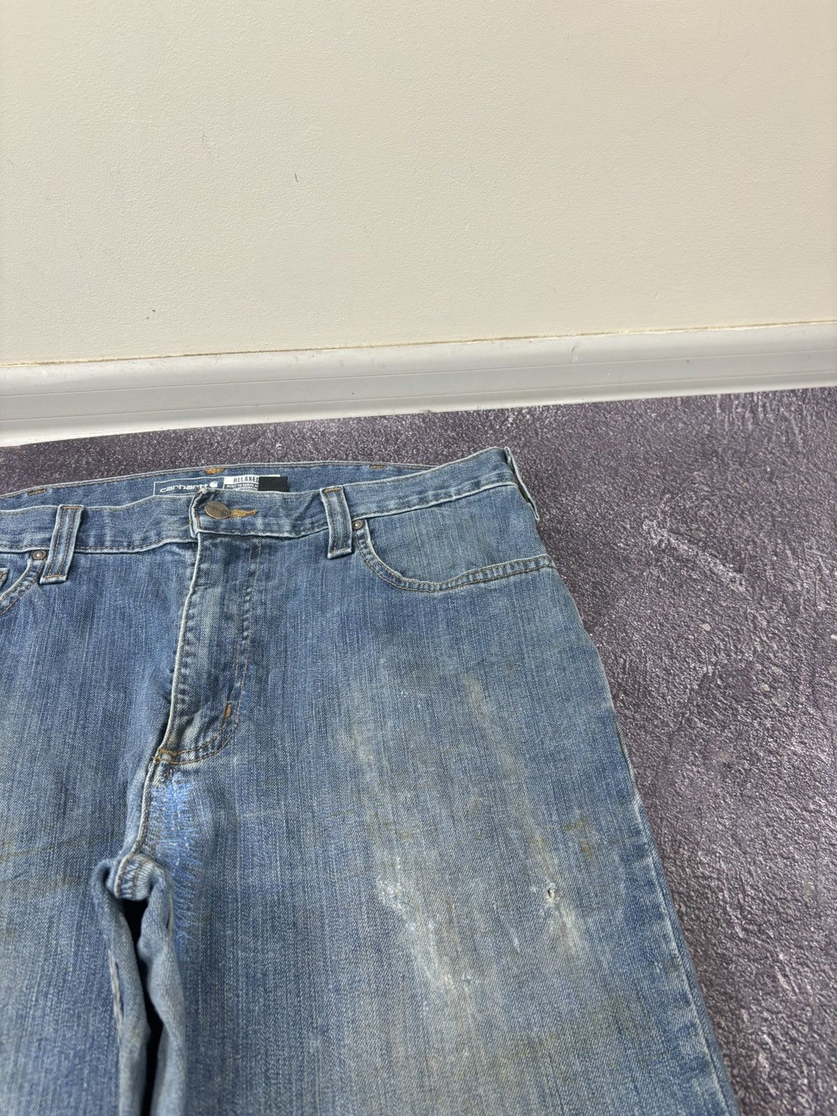 Carhartt Vintage Carhartt Relaxed Fit Workwear Faded Blue Denim Jeans Size US 34 / EU 50 - 13 Thumbnail