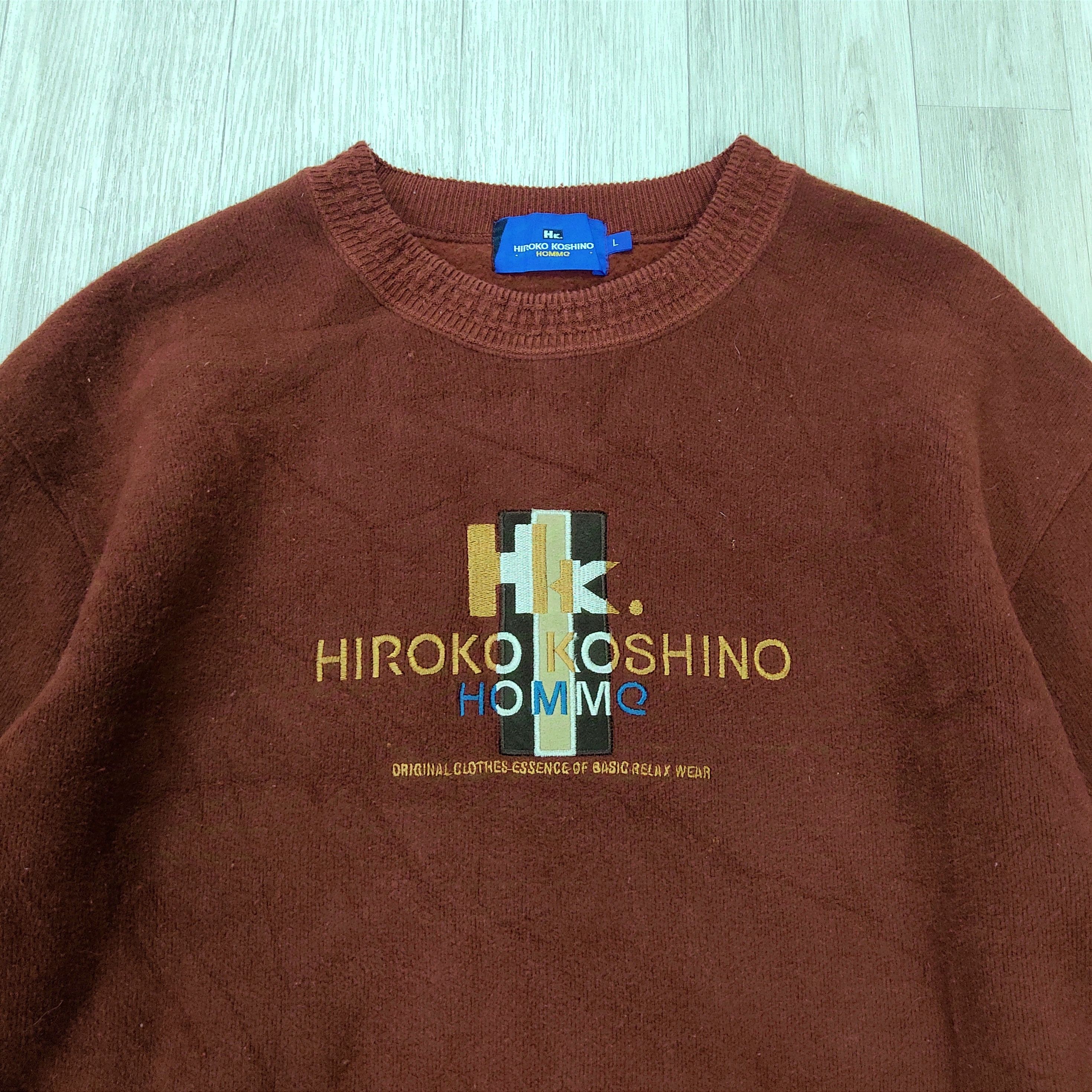 Hiroko Koshino Homme × Japanese Brand Hiroko Koshino Homme Crewneck Wool Sweatshirt Size US L / EU 52-54 / 3 - 6 Thumbnail