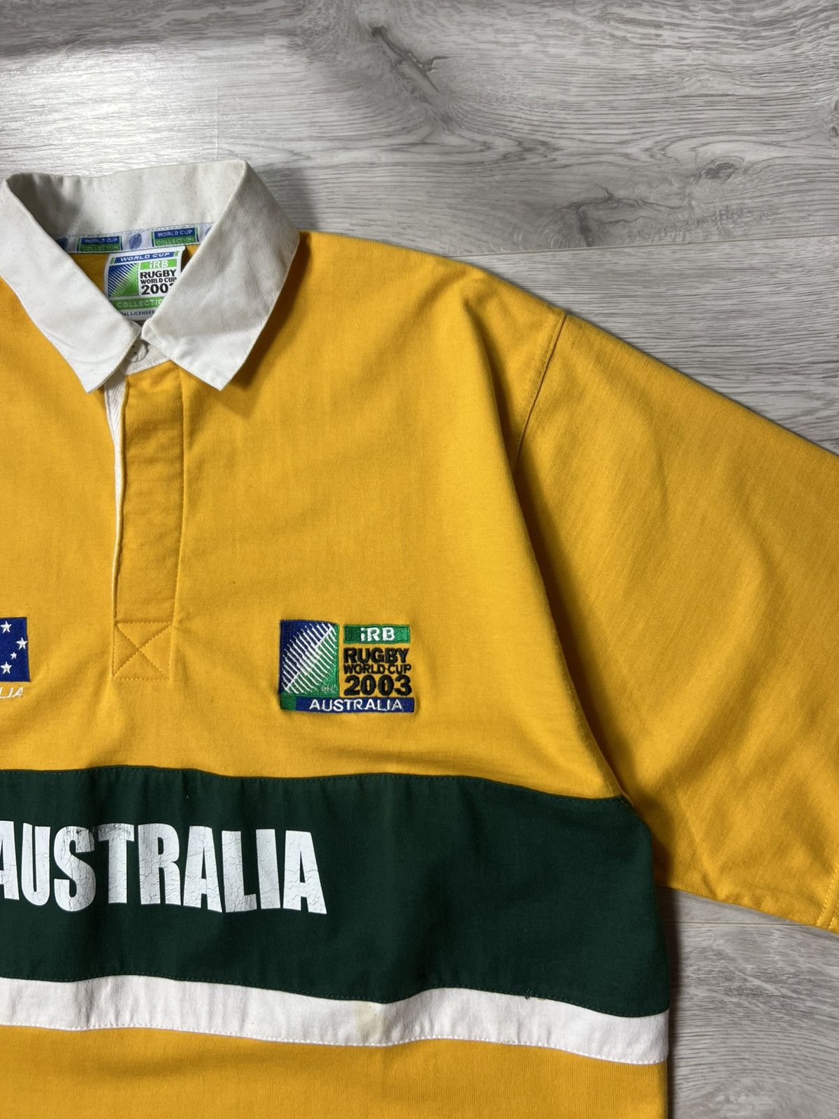 Canterbury of New Zealand Vintage Australia Rugby World Cup 2003 IRB Polo Shirt Jersey Size US L / EU 52-54 / 3 - 10 Thumbnail