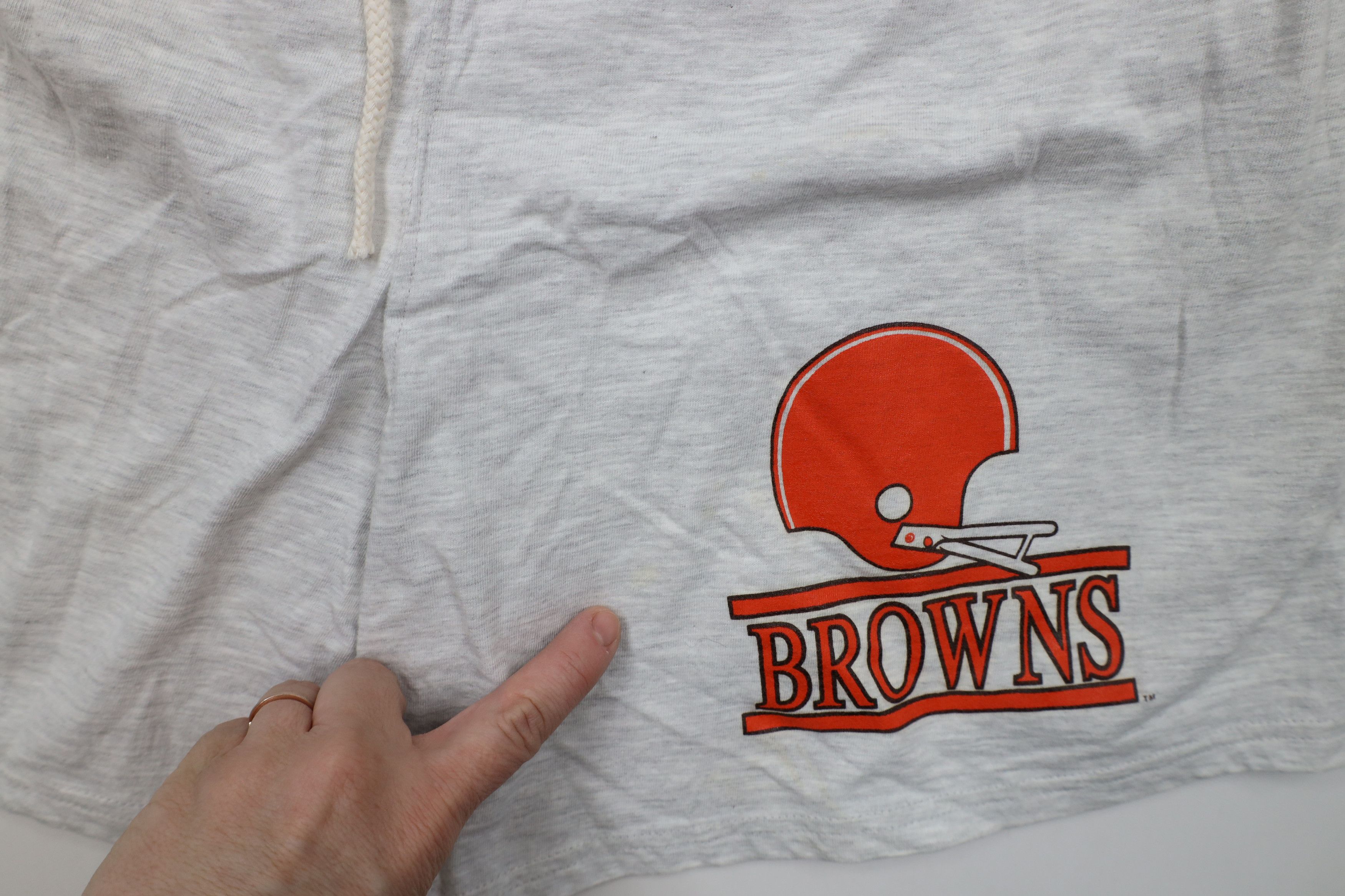 Russell Athletic × Vintage Vintage 90s Russell Athletic Browns Football Shorts Gray USA Size US 36 / EU 52 - 7 Thumbnail
