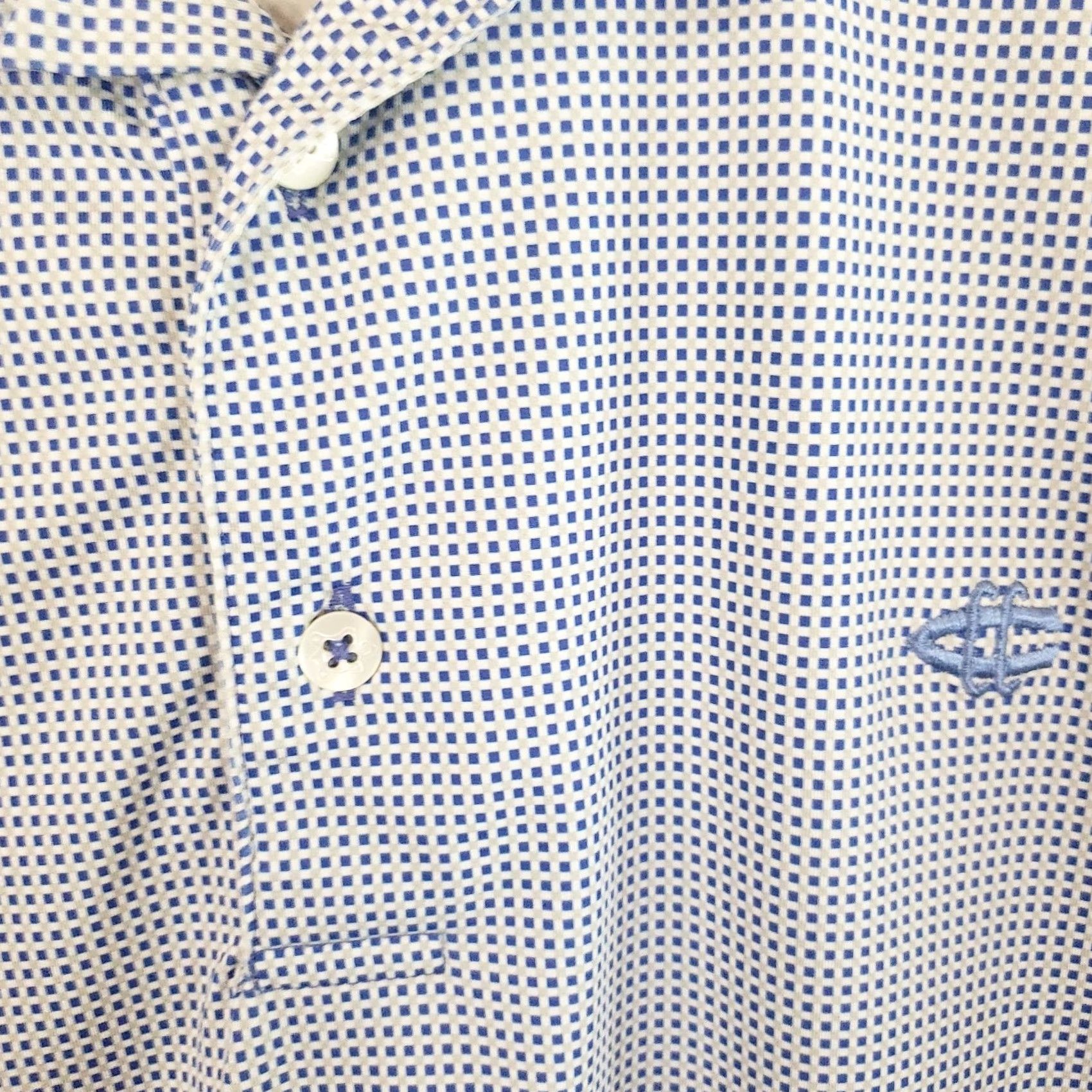 Vintage Turtleson Polo Shirt Men's L Blue Microcheck Short Sleeve Geometric Breathable Stretch Golf Preppy Logo Polo Blackout Size US L / EU 52-54 / 3 - 6 Thumbnail