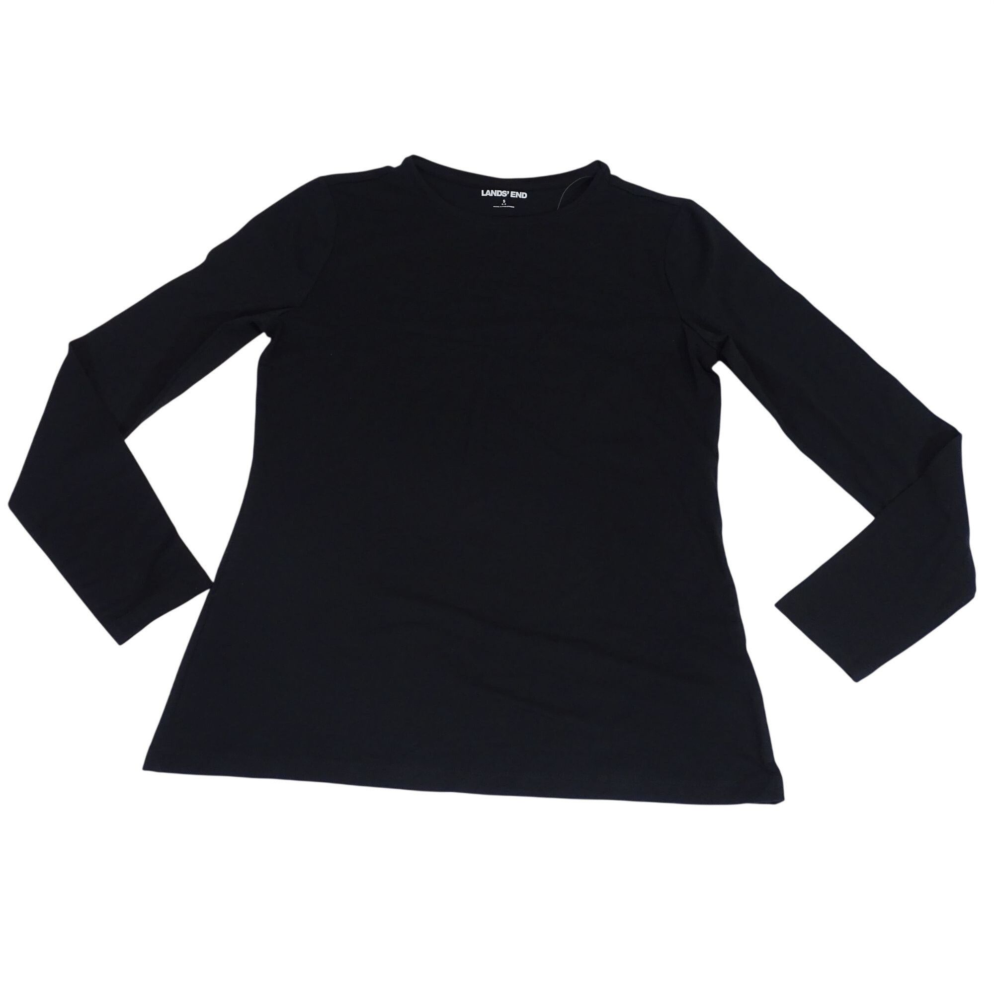 Lands' End Lands End Women Black Long Sleeve Crewneck Knit Top T-shirt Size S / US 4 / IT 40 - 1 Thumbnail