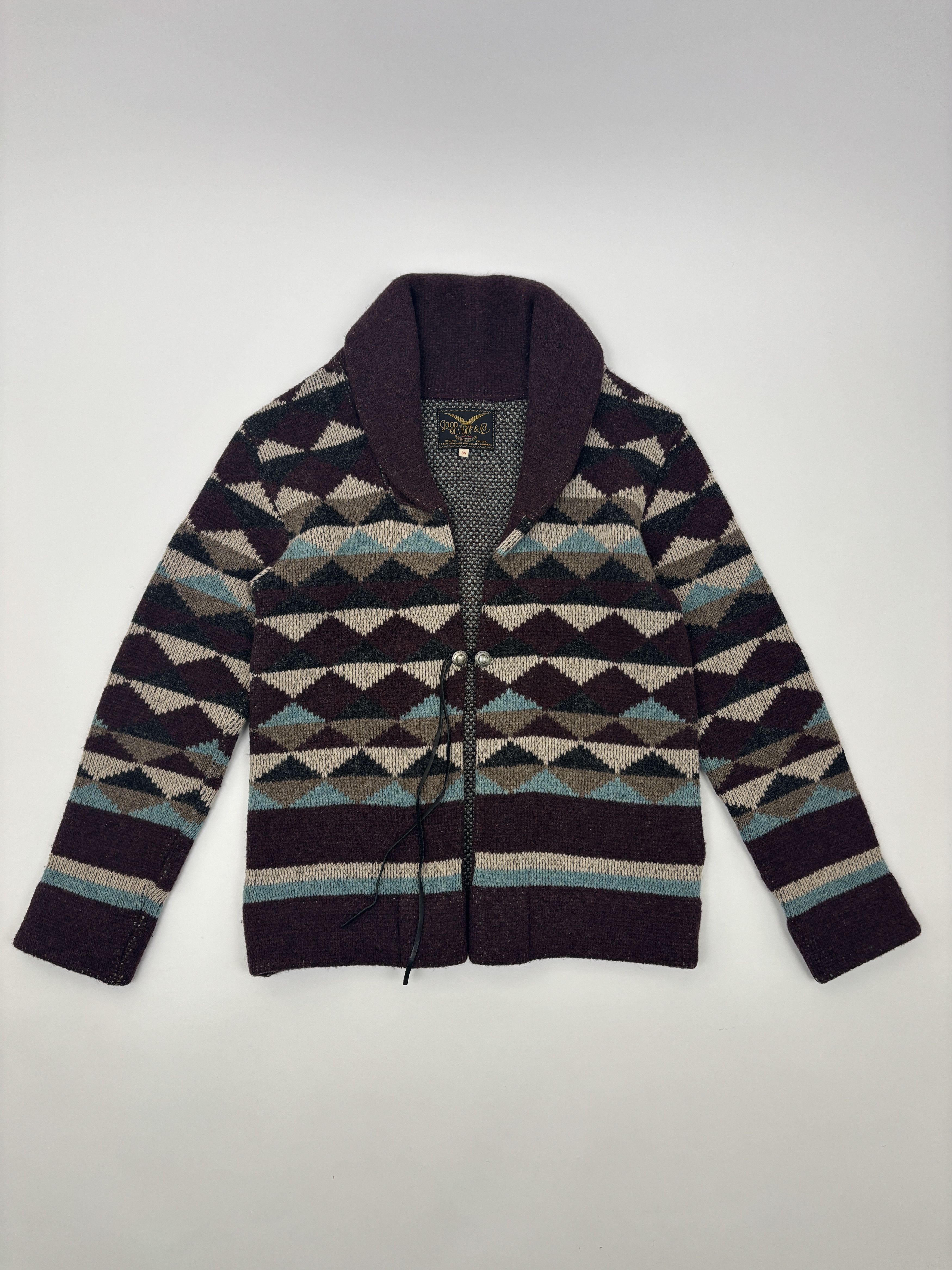 Japanese Brand Good Ol’ Shawl Collar Cardigan Wool Knit Concho Button Size US S / EU 44-46 / 1 - 2 Thumbnail