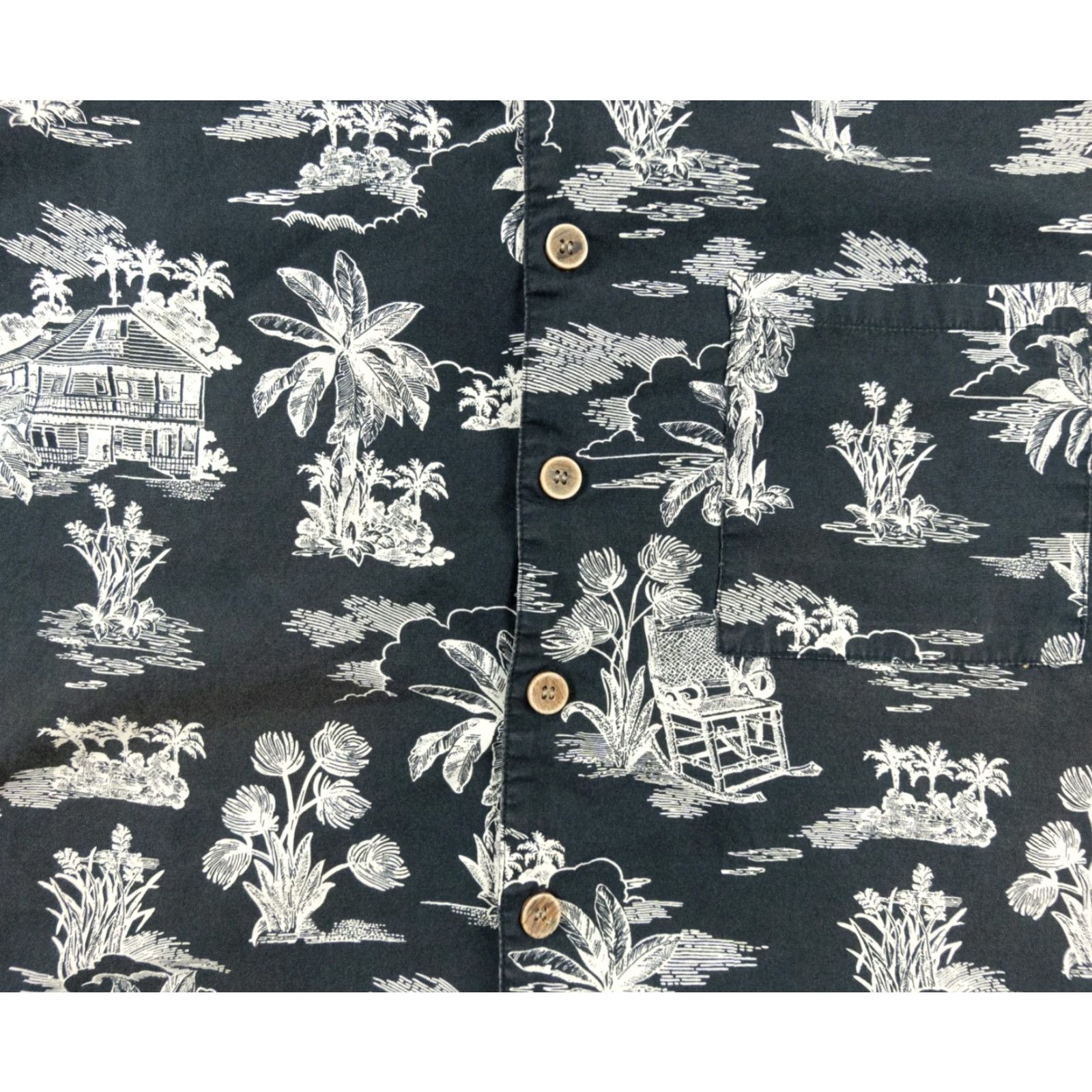 Ocean Pacific Ocean Pacific Shirt Men’s Medium Black Short Sleeve Button-Front Hawaiian Camp Style Size US M / EU 48-50 / 2 - 3 Thumbnail