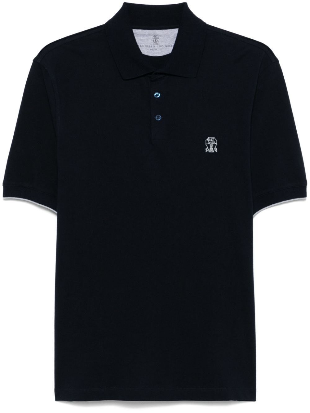 Brunello Cucinelli Short Sleeve Polo Shirt with Logo Size US M / EU 48-50 / 2 - 1 Thumbnail