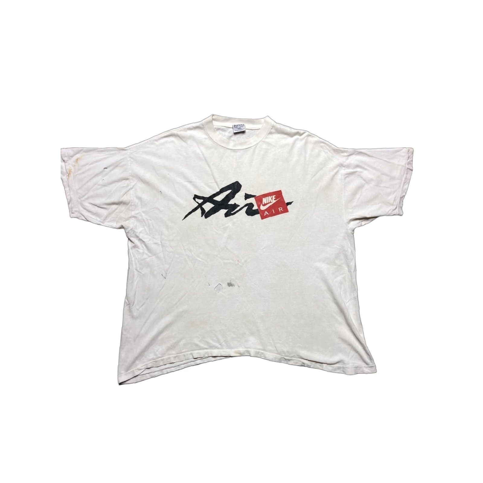 Nike VINTAGE Nike Air Graphic T-Shirt Check Logo 90s Boots Distressed Swoosh Body XXL White Shirt Mens Size US XXL / EU 58 / 5 - 1 Thumbnail