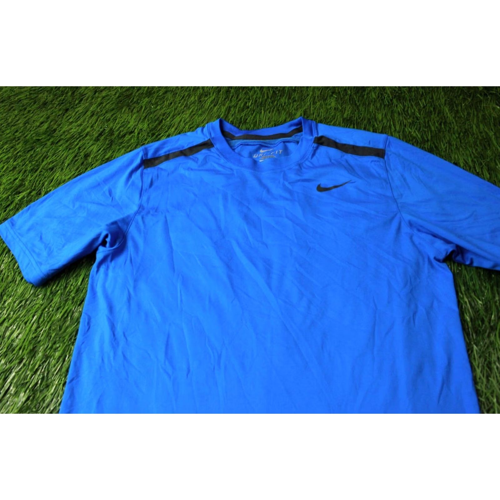 Nike NIKE DRI-FIT 2013 MEN SHORT SLEEVE SHIRT TRAINING SPORT T-SHIRT JERSEY ORIGINAL SIZE S BLUE GRAY Nike Shirt Mens S Size US S / EU 44-46 / 1 - 2 Thumbnail