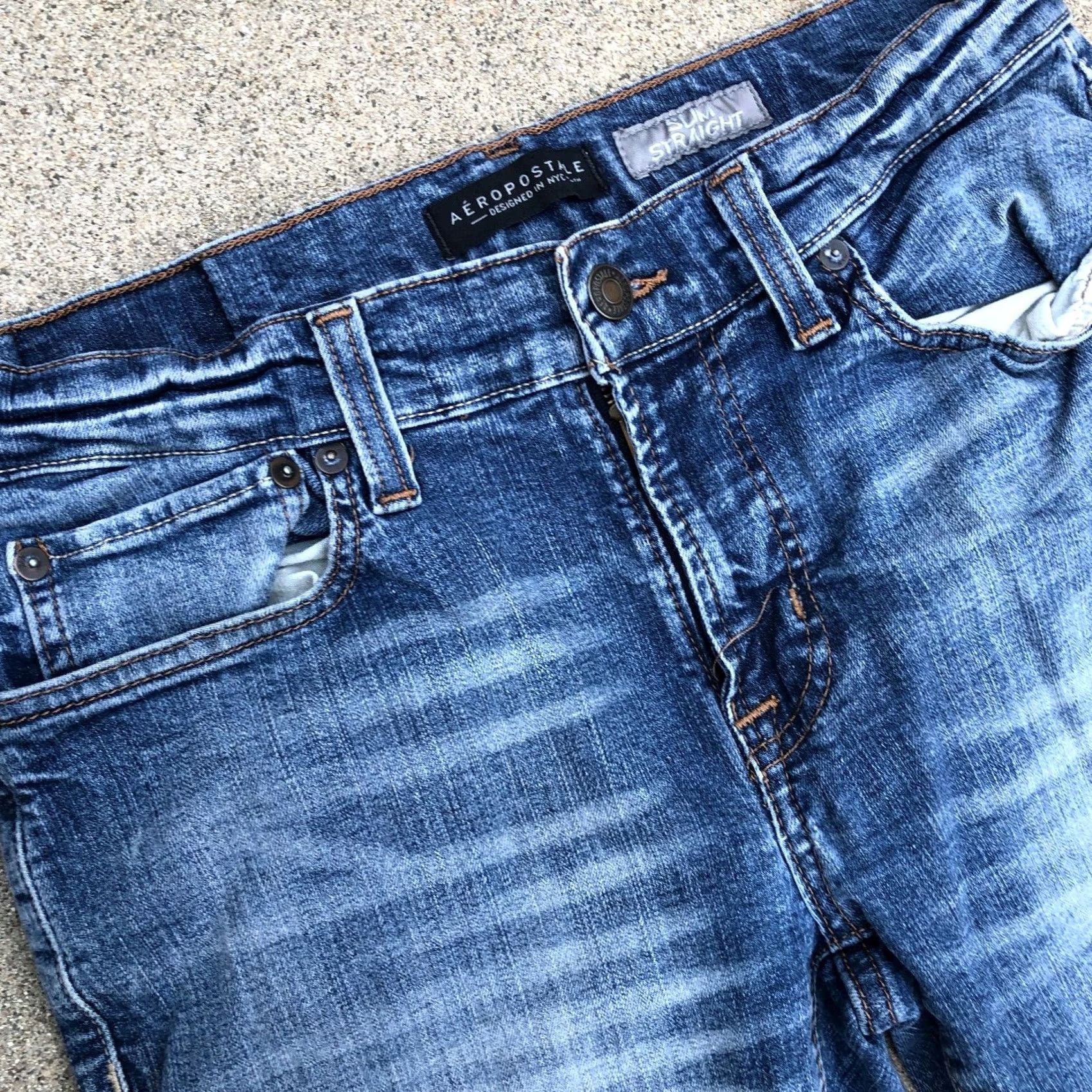 Vintage Aéropostale Jeans Straight Denim 30/30 Men Medium Wash Blue Pants Size US 30 / EU 46 - 2 Thumbnail
