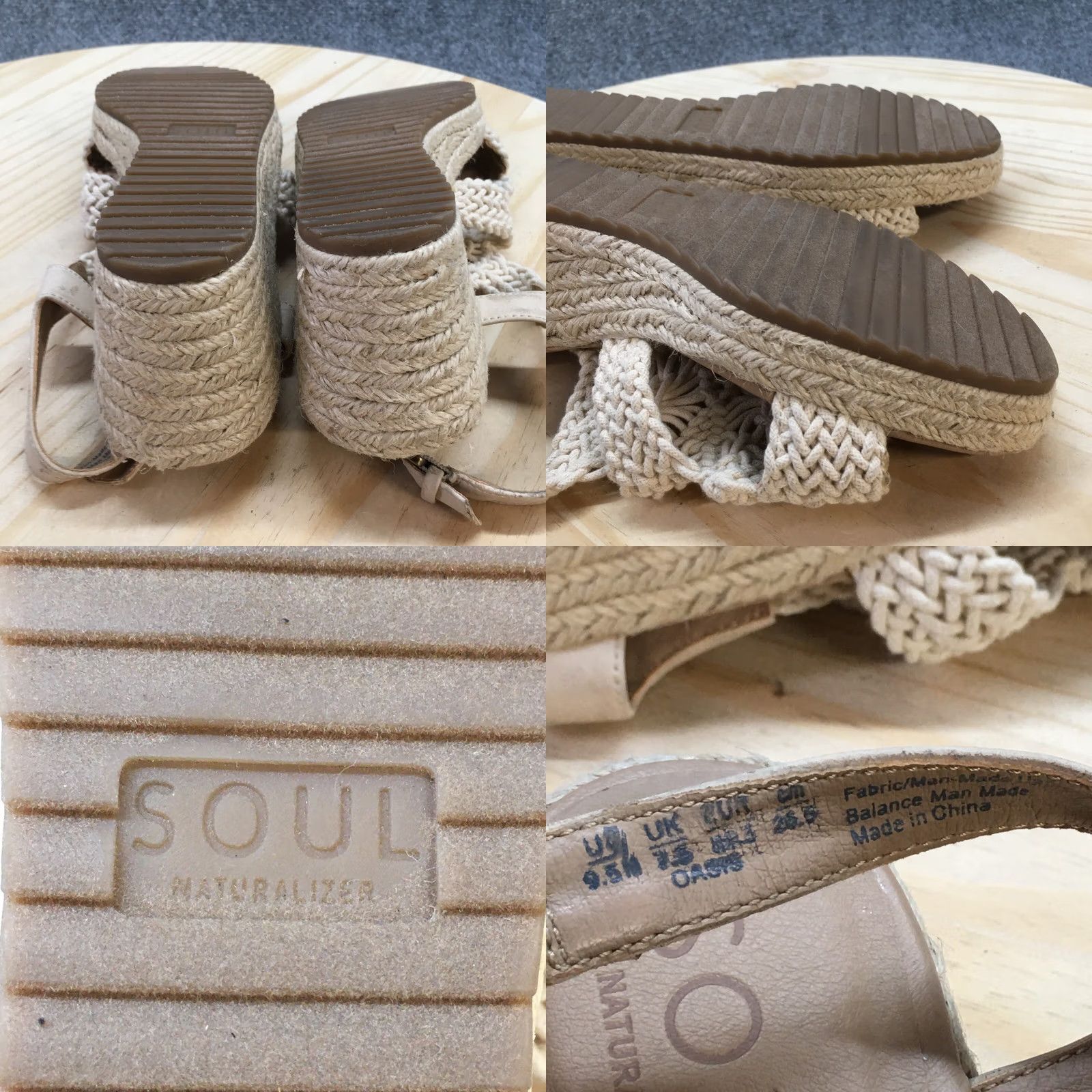 Vintage Soul Naturalizer Oasis Espadrille Wedge Slingback Sandals Womens 9.5 M Ivory Cream Buckle Open Toe Casual Fashion Shoes Size US 10 / IT 40 - 9 Thumbnail