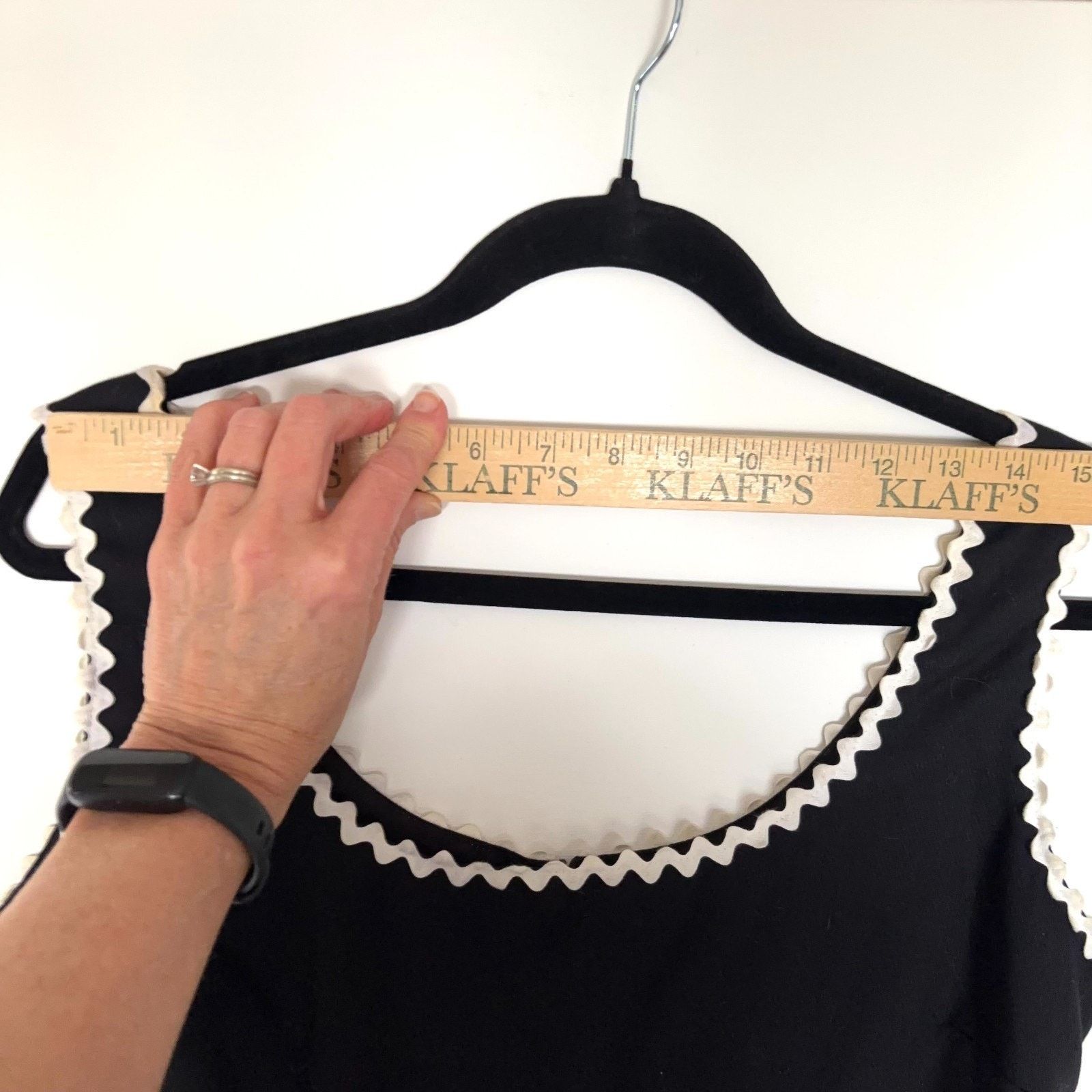 Other Vintage Jill Stuart Black Dress White Trim Cotton Womens 12 Size XL / US 12-14 / IT 48-50 - 9 Thumbnail