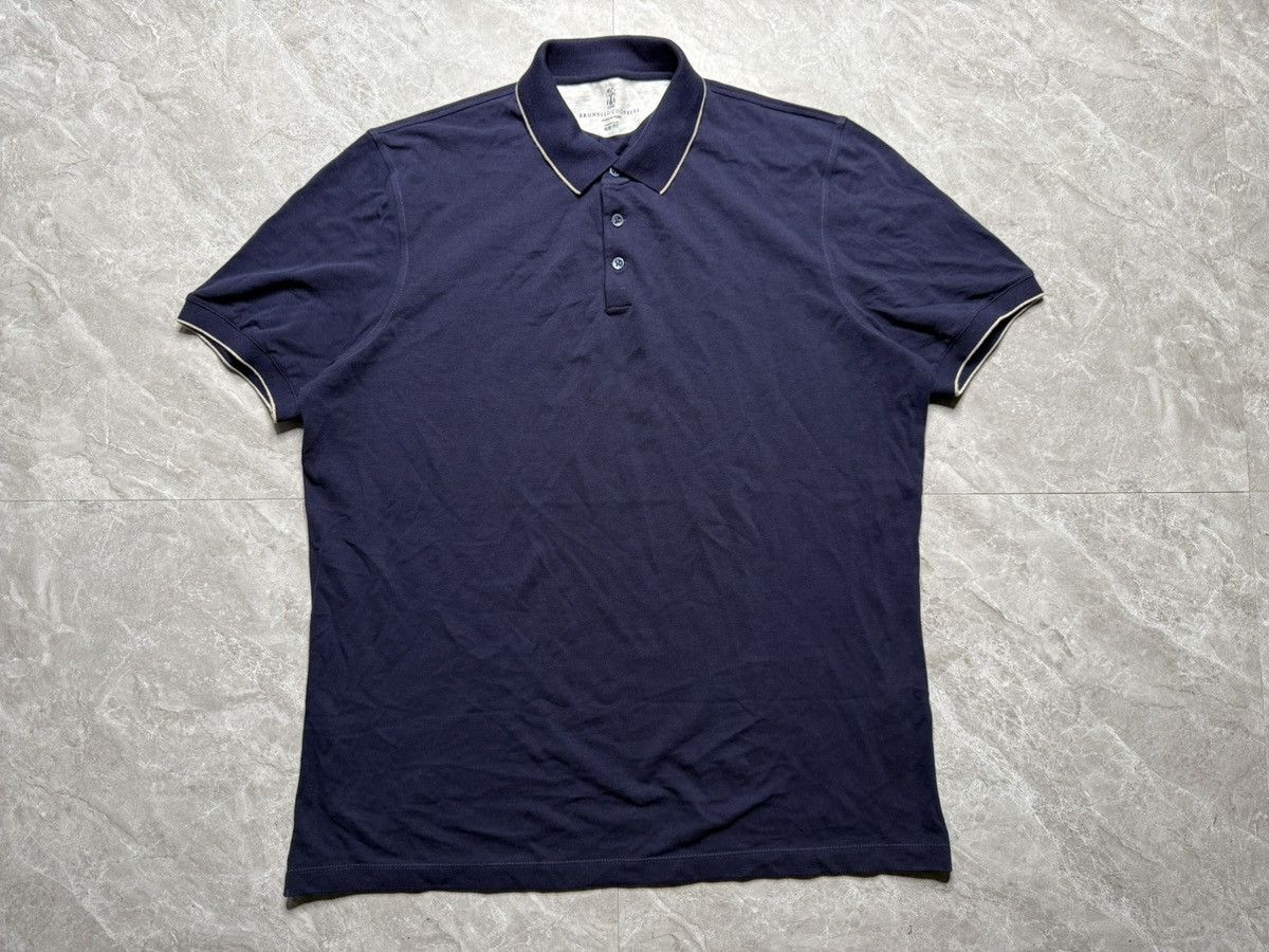 Brunello Cucinelli Brunello Cucinelli Pique Cotton Slimfit Polo Size US L / EU 52-54 / 3 - 1 Thumbnail