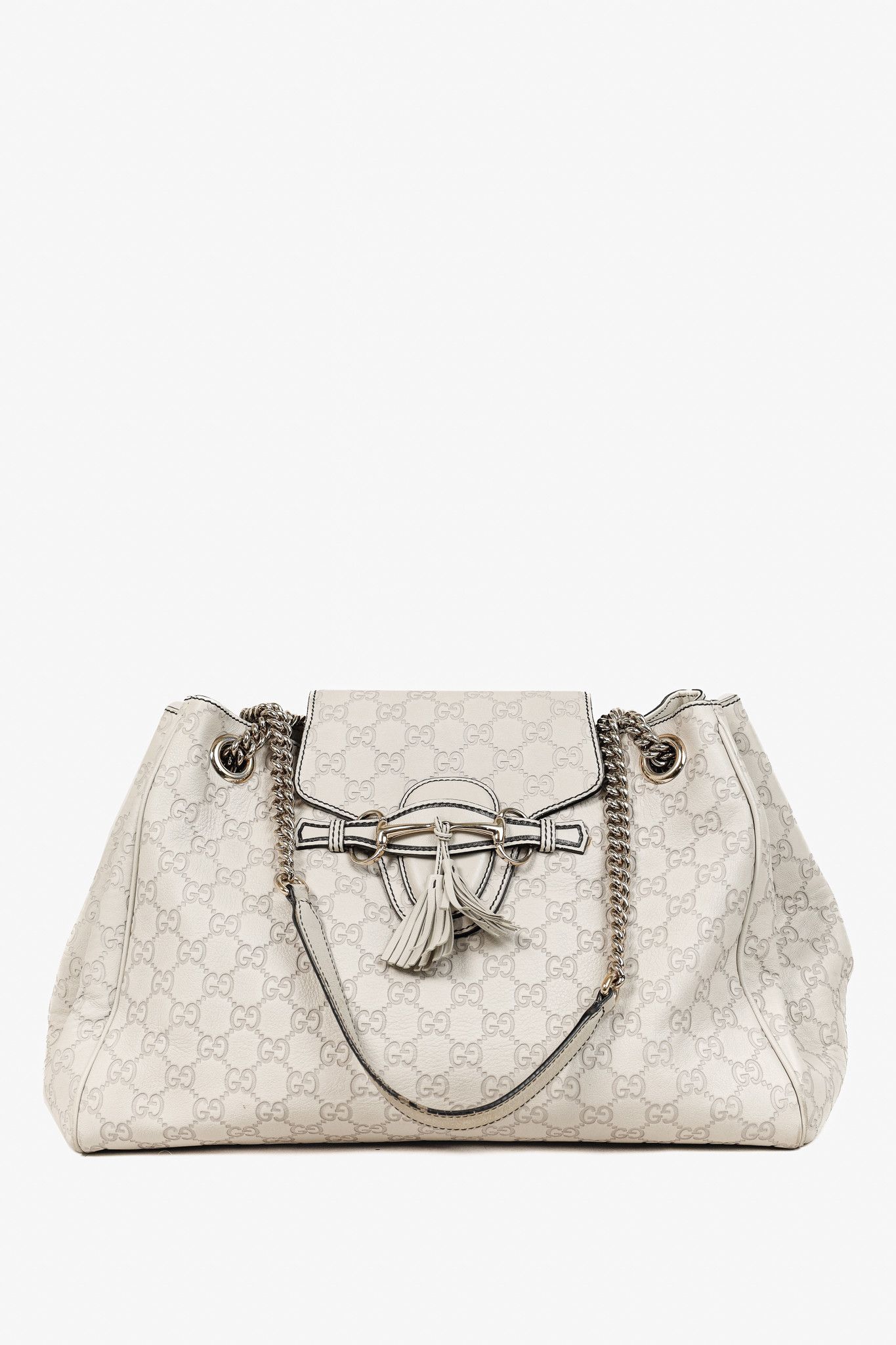 Gucci Gucci Medium Emily Off-White Guccissima Leather Shoulder Bag Size ONE SIZE - 1 Thumbnail