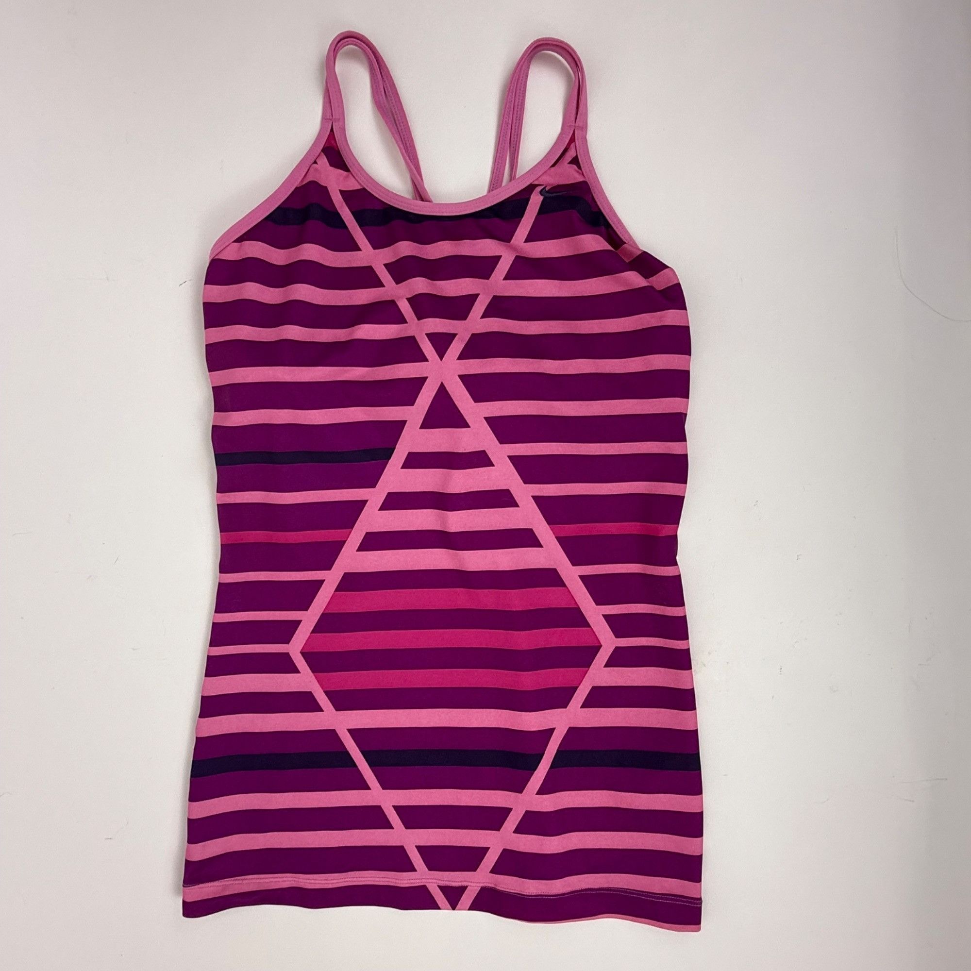 Nike Nike FitDri Women's Athletic Tank Strappy Pink Striped Size Size M / US 6-8 / IT 42-44 - 1 Thumbnail