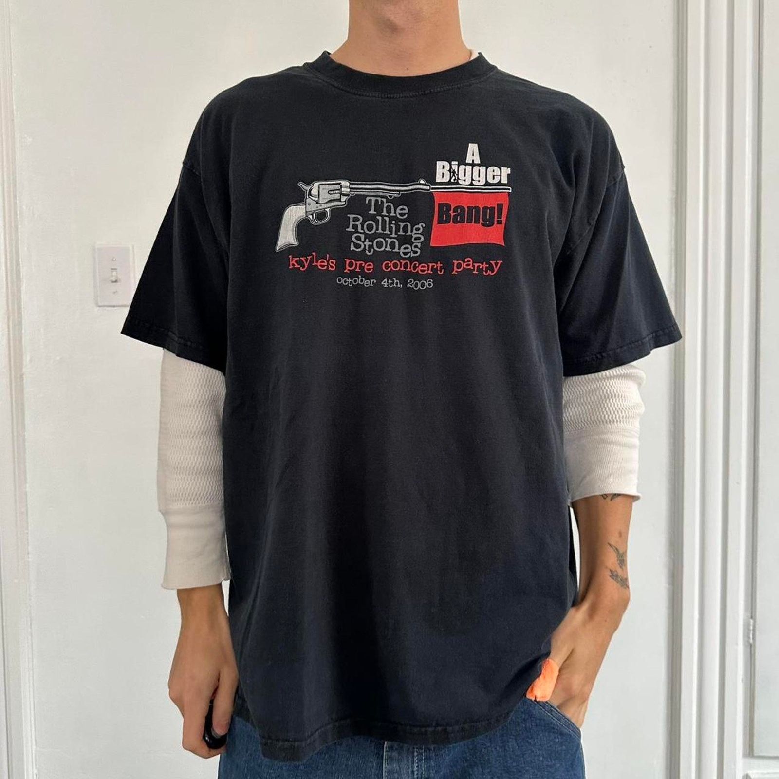 Vintage Vintage Y2K The Rolling Stones Party Bigger Bang Band Shirt Size US XL / EU 56 / 4 - 1 Thumbnail