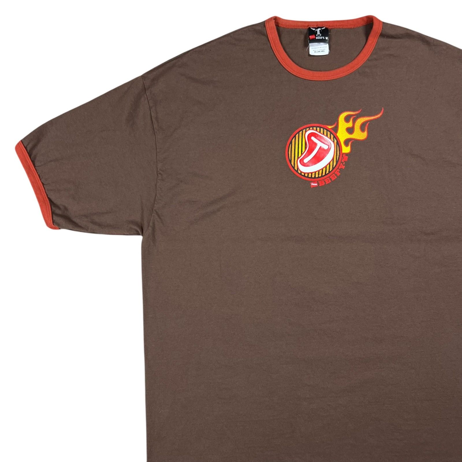 Hanes × Vintage Vintage Hanes Beefy T steak promo shirt shirt ringer tee Size US XL / EU 56 / 4 - 4 Thumbnail