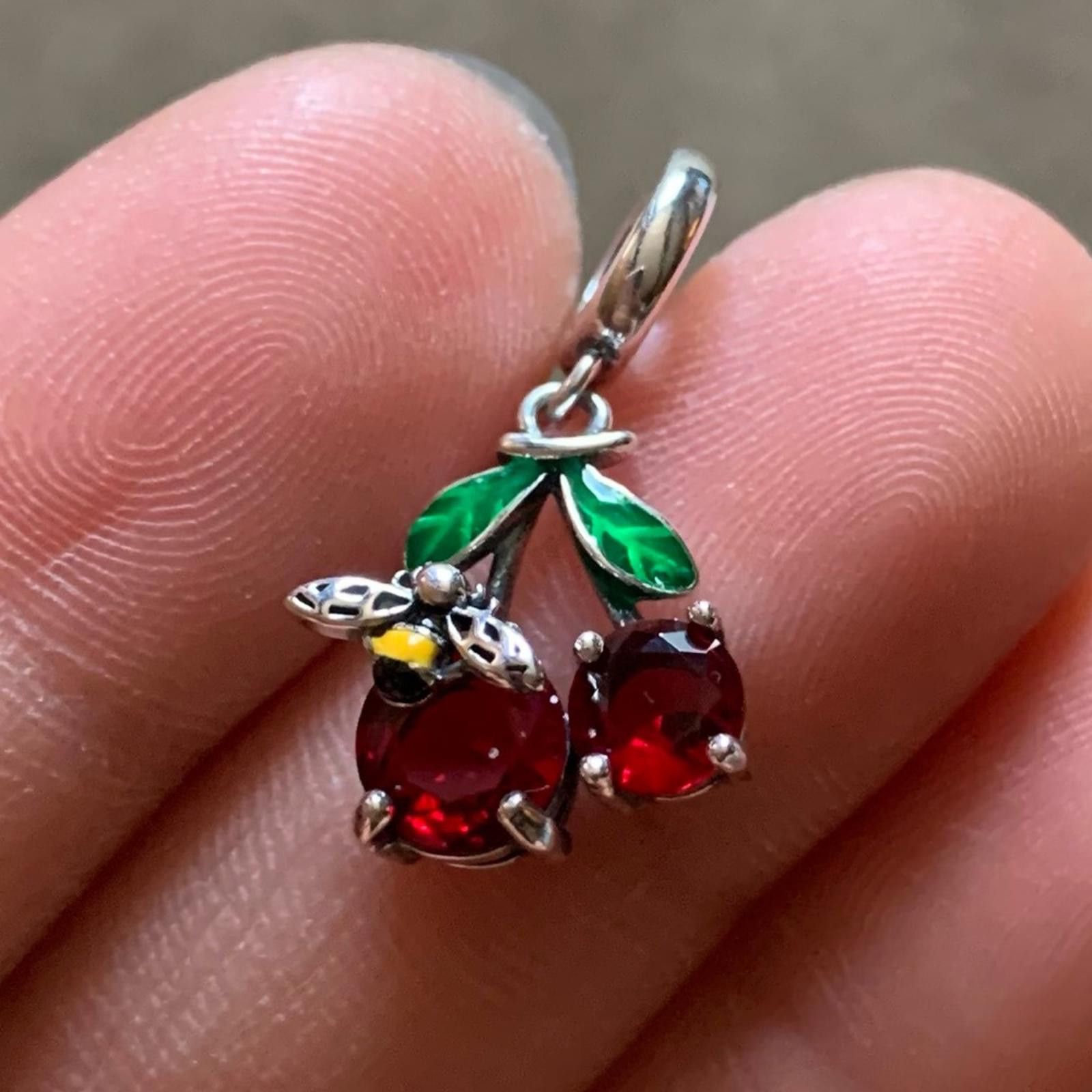 Other NWOT Cherry Fruit Crystal Dangle Charm Sterling Silver 925 Size ONE SIZE - 3 Thumbnail
