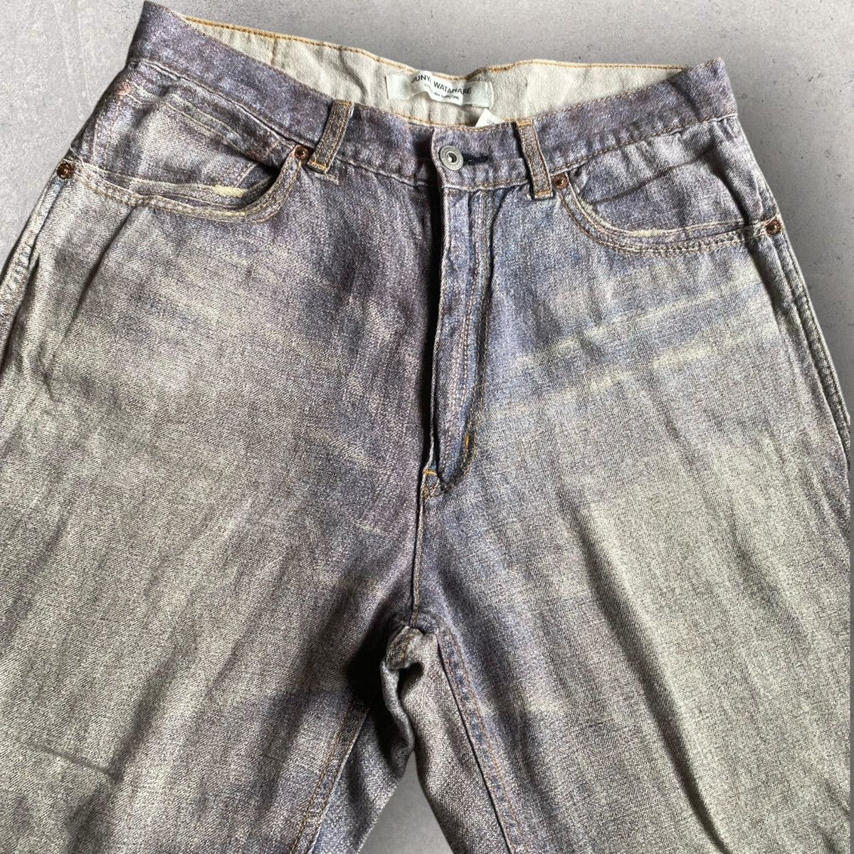 Junya Watanabe ss10 Trompe-l'œi Denim Linen Pants Size US 31 - 2 Thumbnail