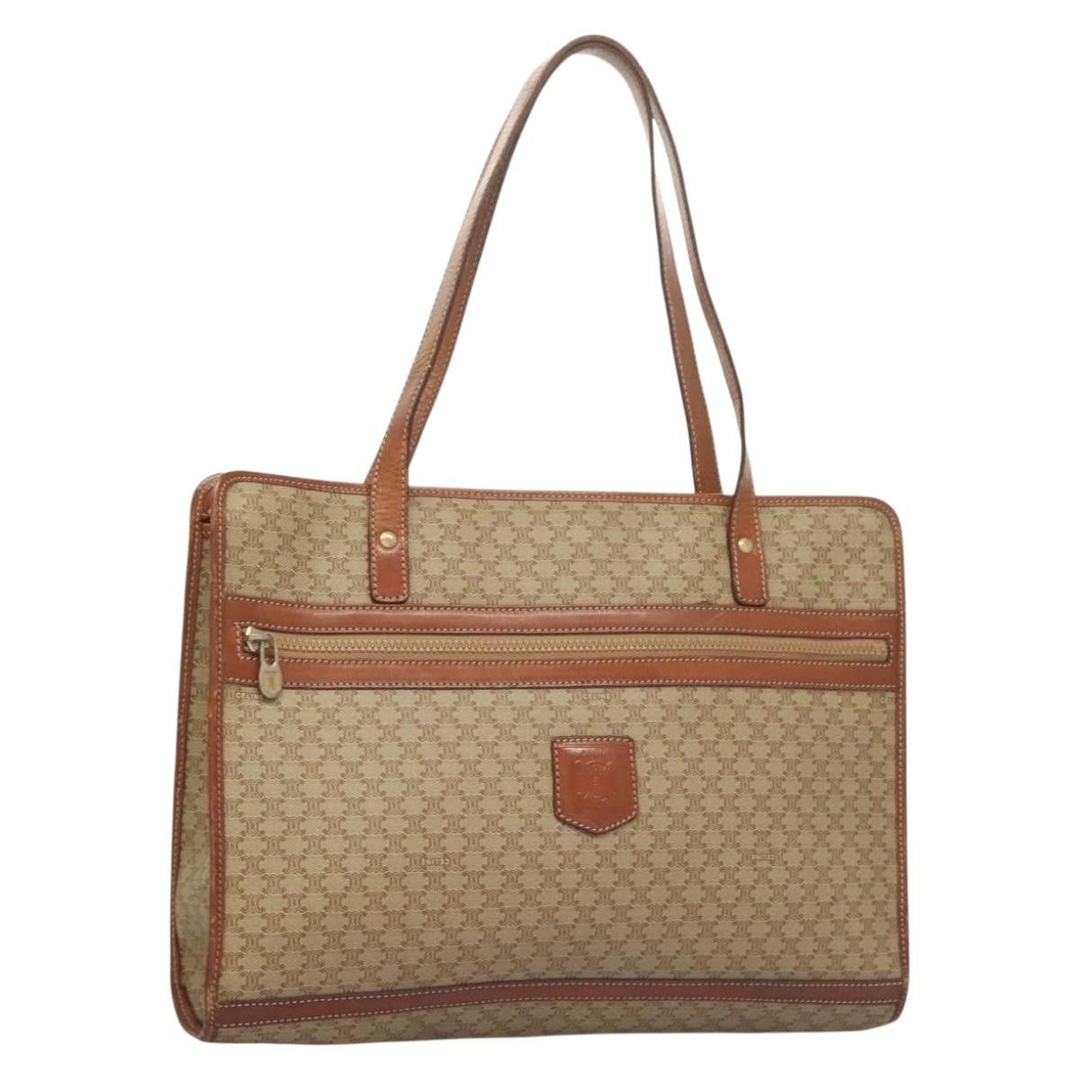 Celine CELINE Macadam Canvas Tote Bag Beige Gold Size ONE SIZE - 1 Thumbnail