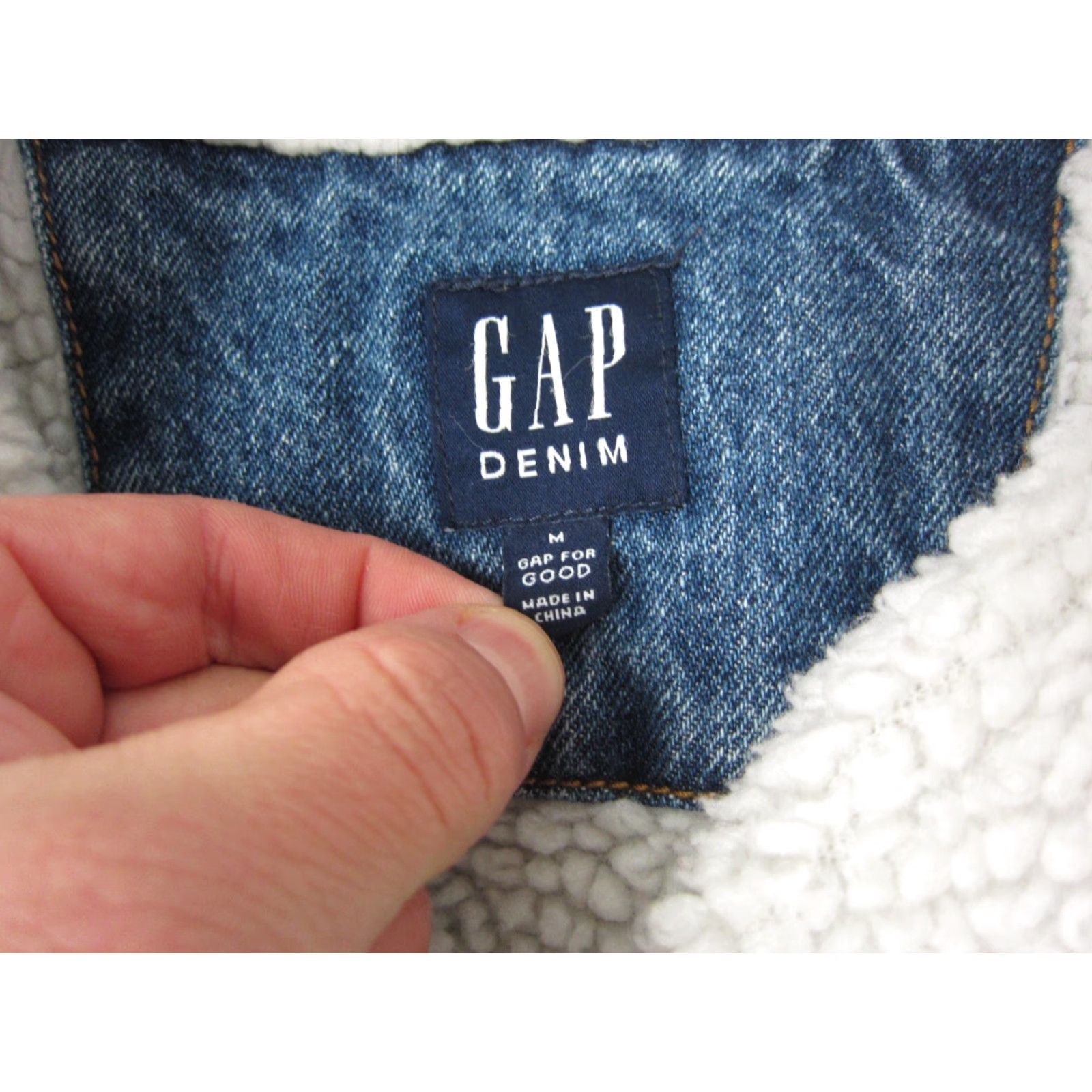 Gap VINTAGE Gap Denim Jacket Mens M Blue Denim Sherpa Lined Jean Trucker Coat Casual Bomber Style 80s 90s Workwear Mens Size US 31 - 6 Thumbnail