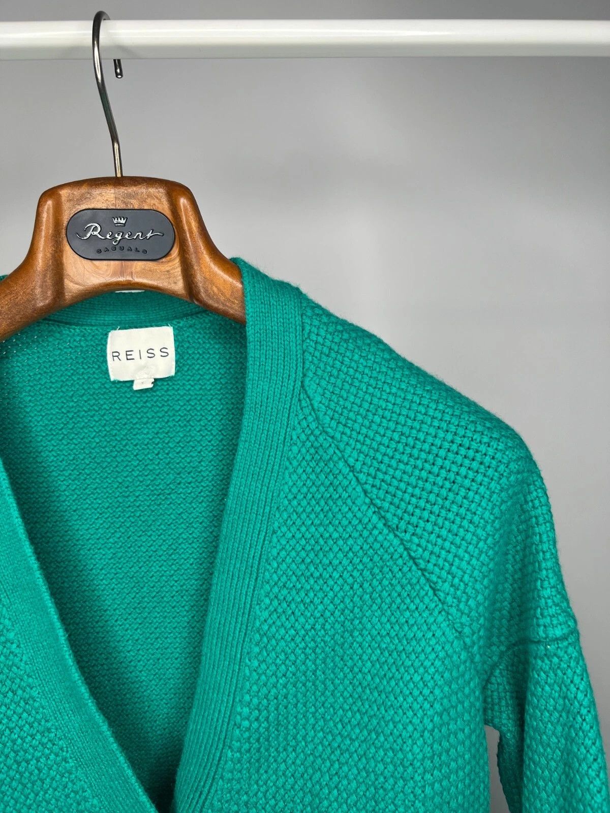Reiss REISS Callister Emerald Knit Cardigan One Button Size S / US 4 / IT 40 - 3 Thumbnail