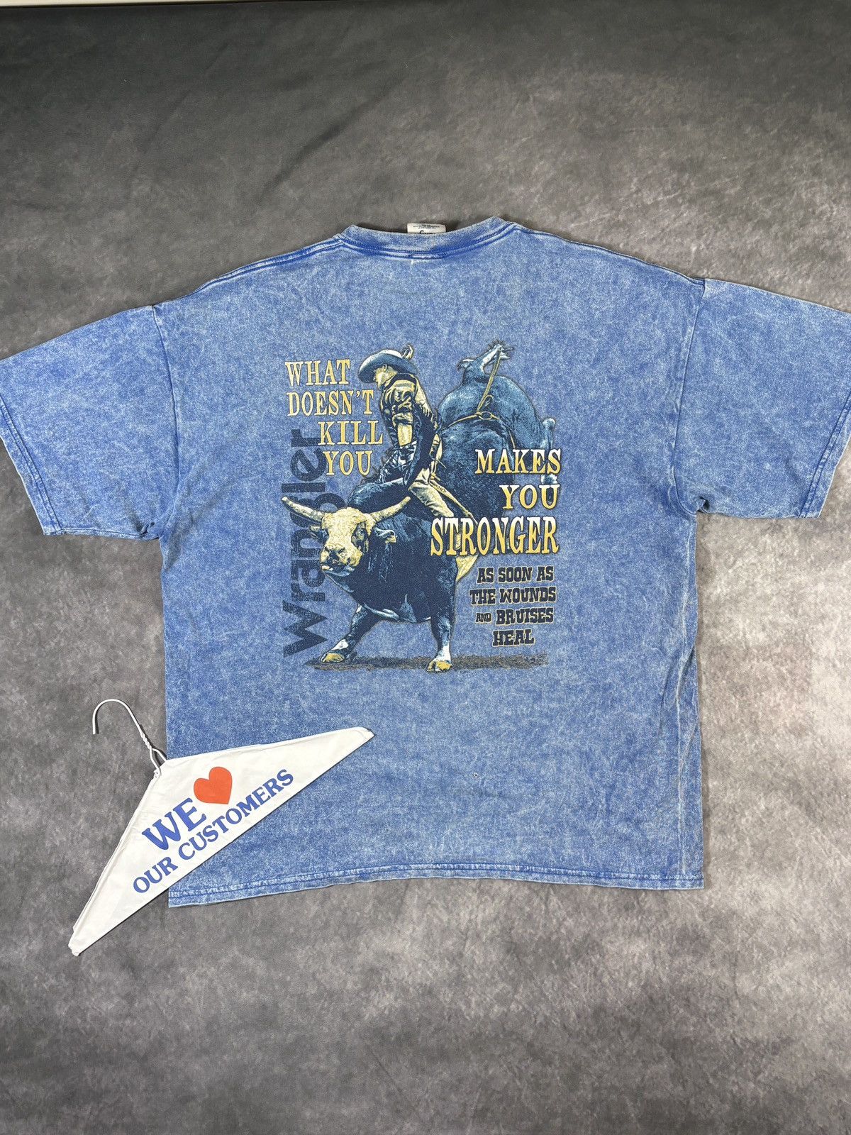 Wrangler Vintage Wrangler Acid Wash Tee Shirt Wrangler Jeans Western Size US XL / EU 56 / 4 - 1 Thumbnail