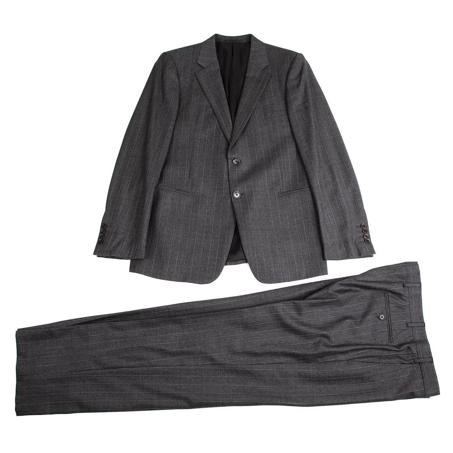 Armani Collezioni Striped 2B Wool Jacket in Gray Size 50 Size US XXS / EU 40 - 16 Thumbnail