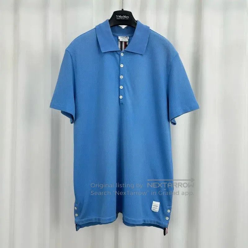 Thom Browne Thom Browne Blue Cotton Striped Polo Shirt . Size US L / EU 52-54 / 3 - 1 Thumbnail