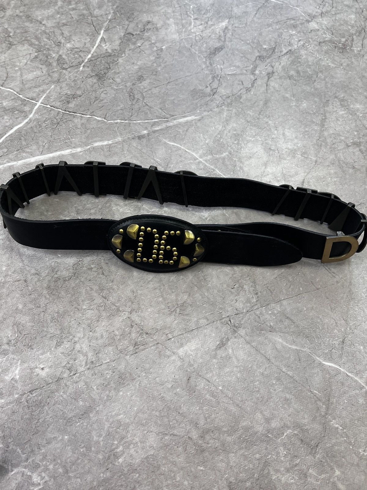 Vintage rare y2k big metal logo dolce gabbana belt