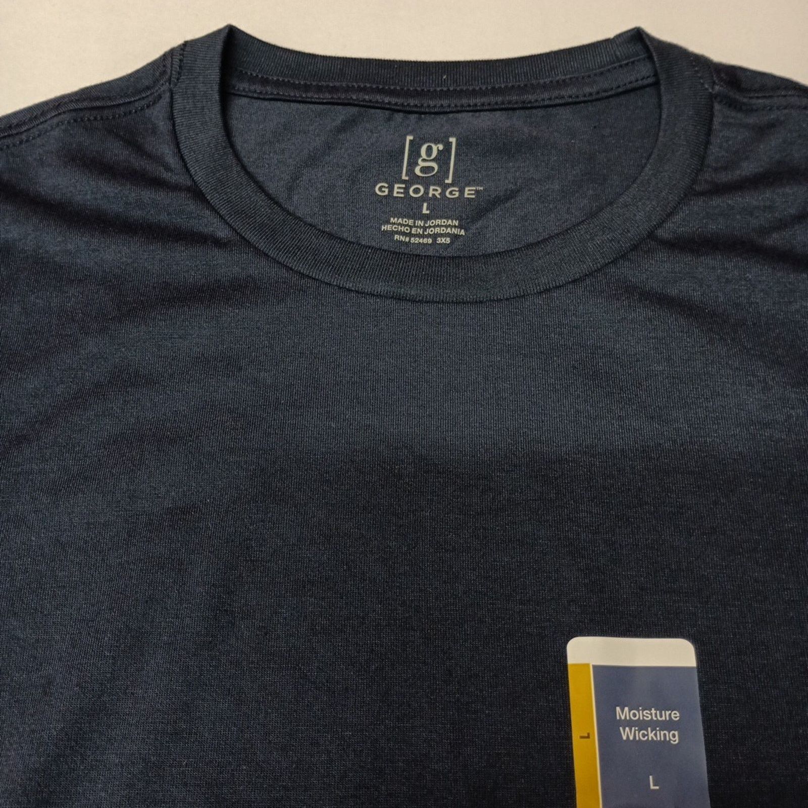 George George Men's T-Shirt Size L Large Navy Blue Moisture Wicking Size US L / EU 52-54 / 3 - 2 Thumbnail