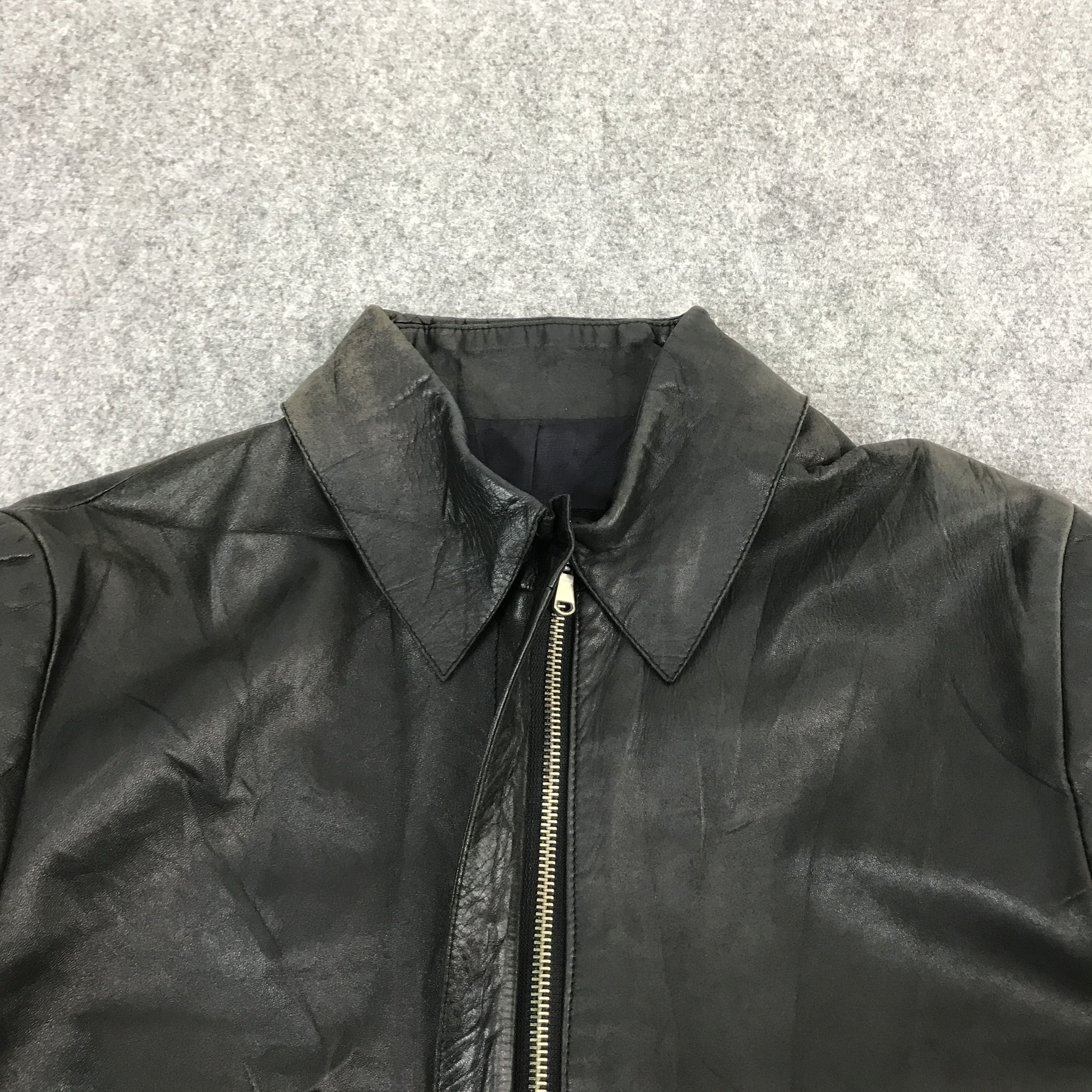 Japanese Brand bosch leather faded leather zipper jacket Size US M / EU 48-50 / 2 - 5 Thumbnail