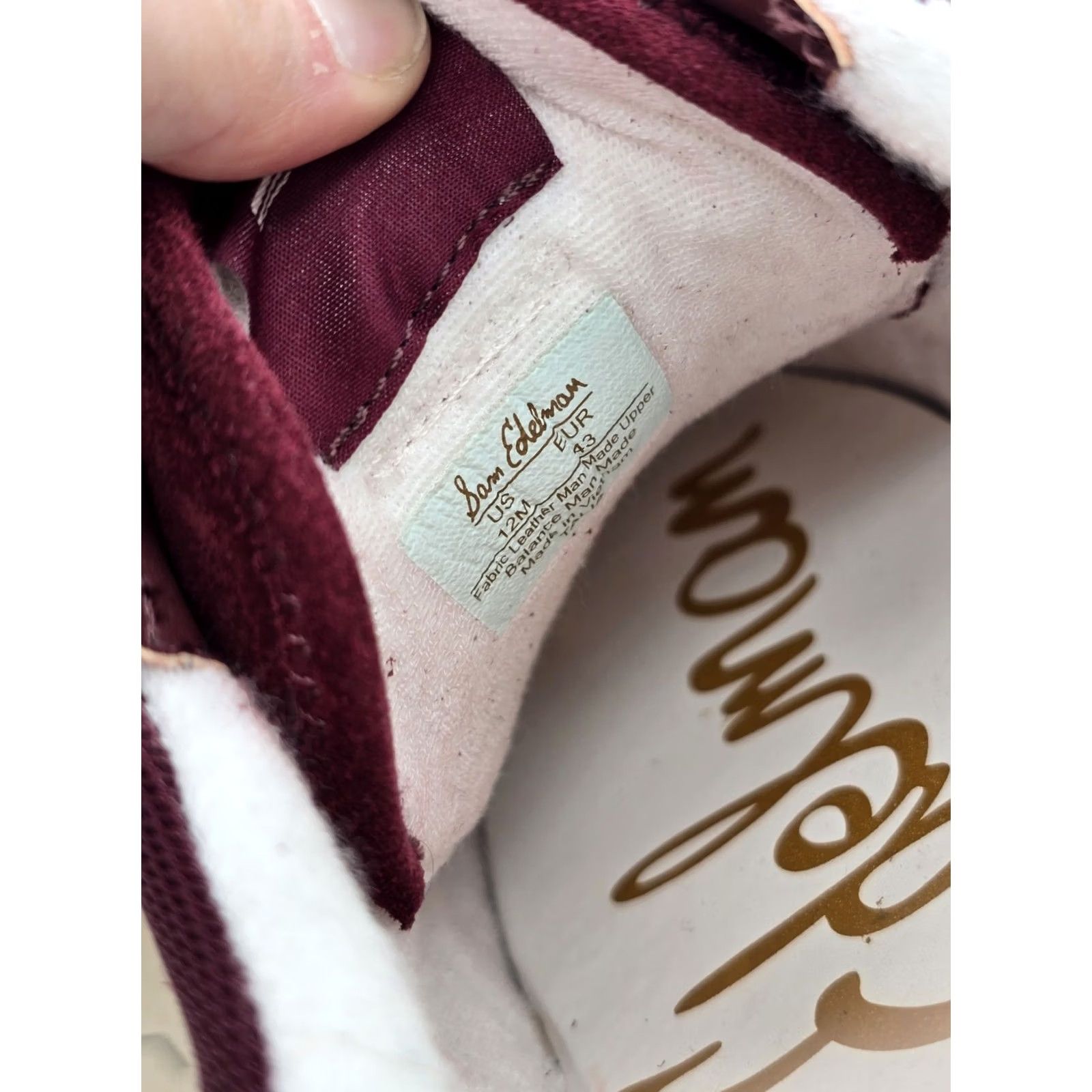 Sam Edelman Sam Edelman Talia Womens Sneakers Suede Leather Wine Red Sz 12M - M - Optic Suede Leather Fitness Athletic Casual Footwear Womens Size US 12 / IT 42 - 6 Thumbnail
