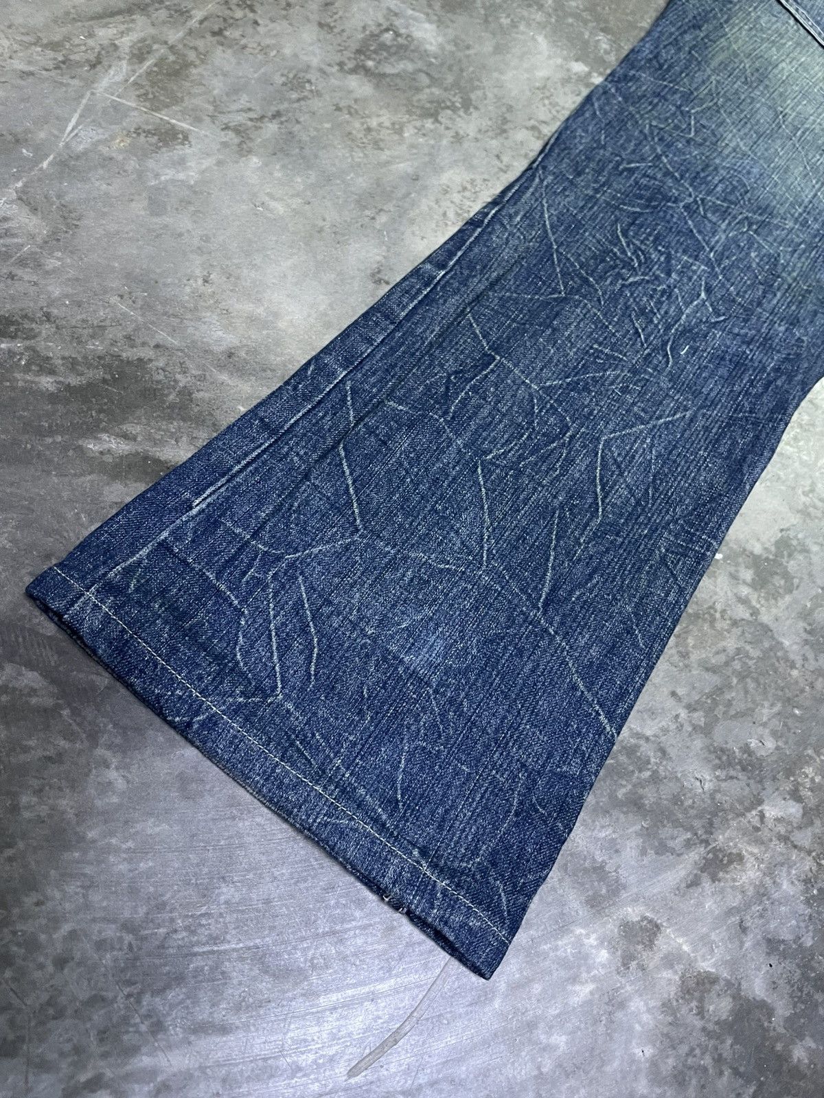 If Six Was Nine × Japanese Brand × Vintage Flare Jeans Japan Lightning Wash Scream Bootcut Jeans Size US 36 / EU 52 - 9 Thumbnail