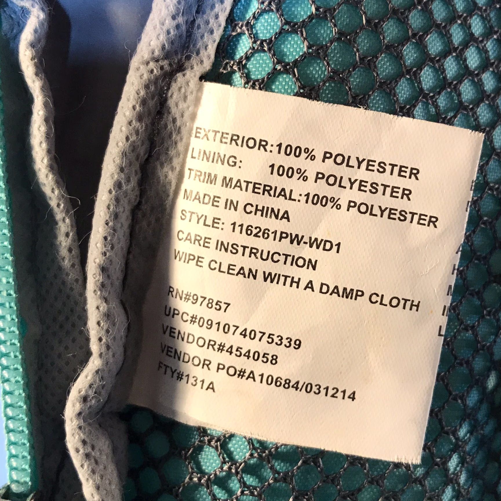 Vintage EASTSPORT Teal/Gray/White Large Backpack - Casual Travel Workwear - Multi Pockets, Drawstring Closure, Polka Dot - Women’s Size ONE SIZE - 5 Thumbnail