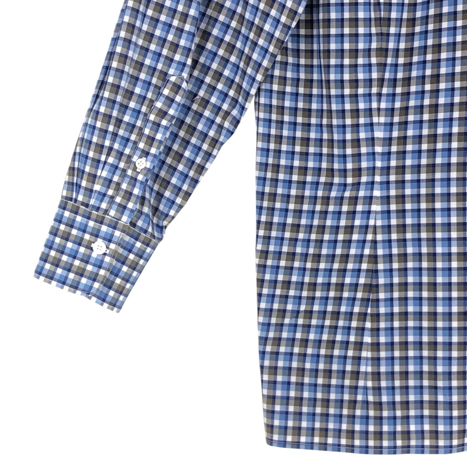 Canali Canali Size L Shirt Casual Button Down Plaid Check Blue Gray Size US L / EU 52-54 / 3 - 11 Thumbnail