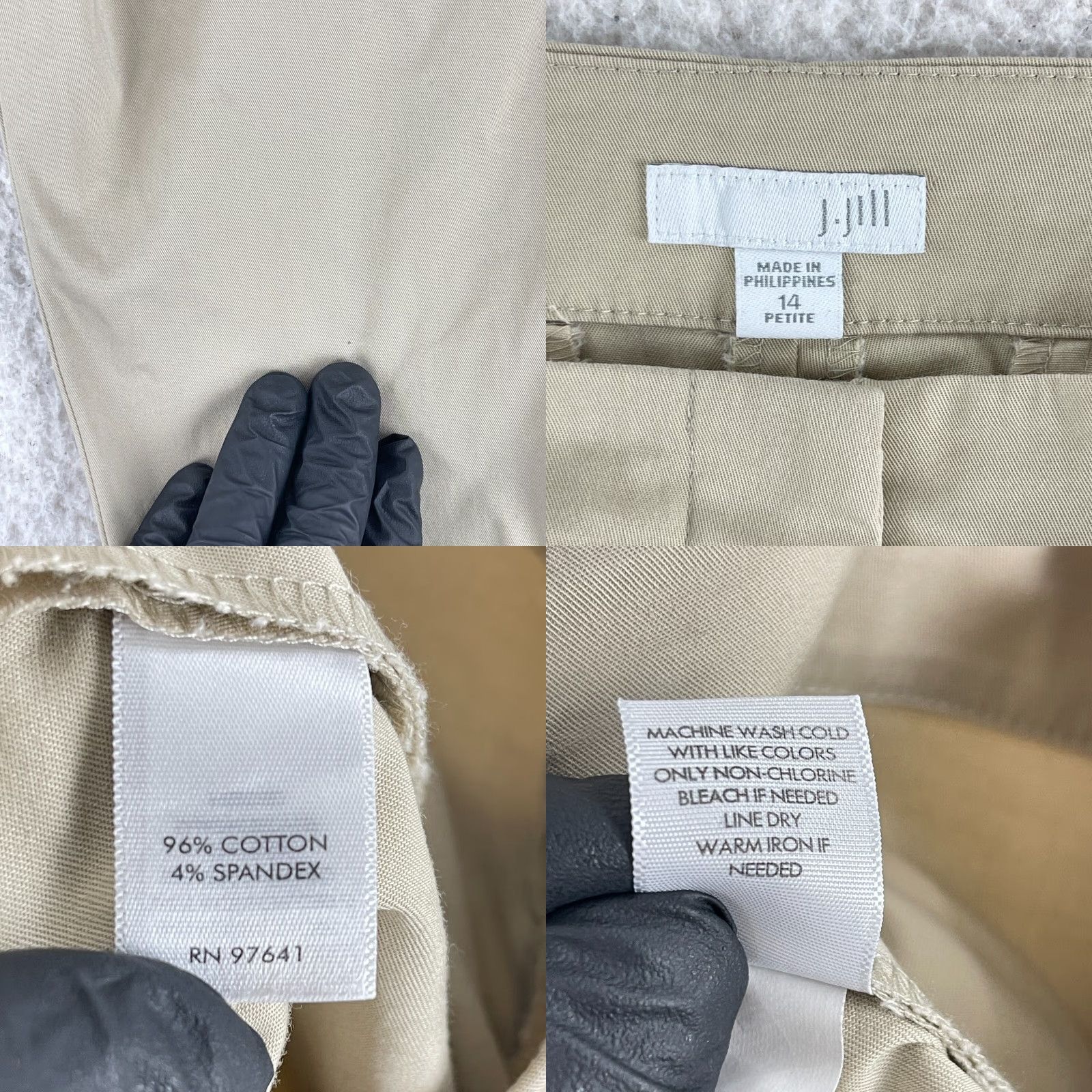J. Jill J. Jill Petites Beige Cropped Chino Pants Womens Mid-Rise Straight Leg 14P XS? Size 36" / US 14 / IT 50 - 9 Thumbnail
