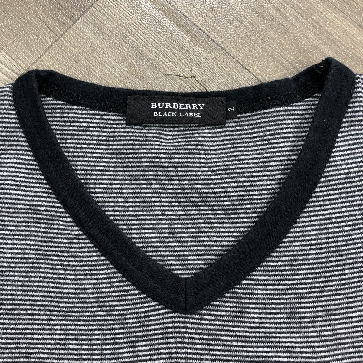 Burberry × Designer × Vintage Vintage Burberry London Black Label Striped Pocket Tee Size M / US 6-8 / IT 42-44 - 5 Thumbnail