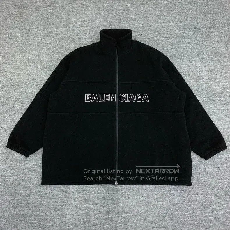 Balenciaga Balenciaga Black Big Logo Wool Cotton Jacket Size US S / EU 44-46 / 1 - 1 Thumbnail
