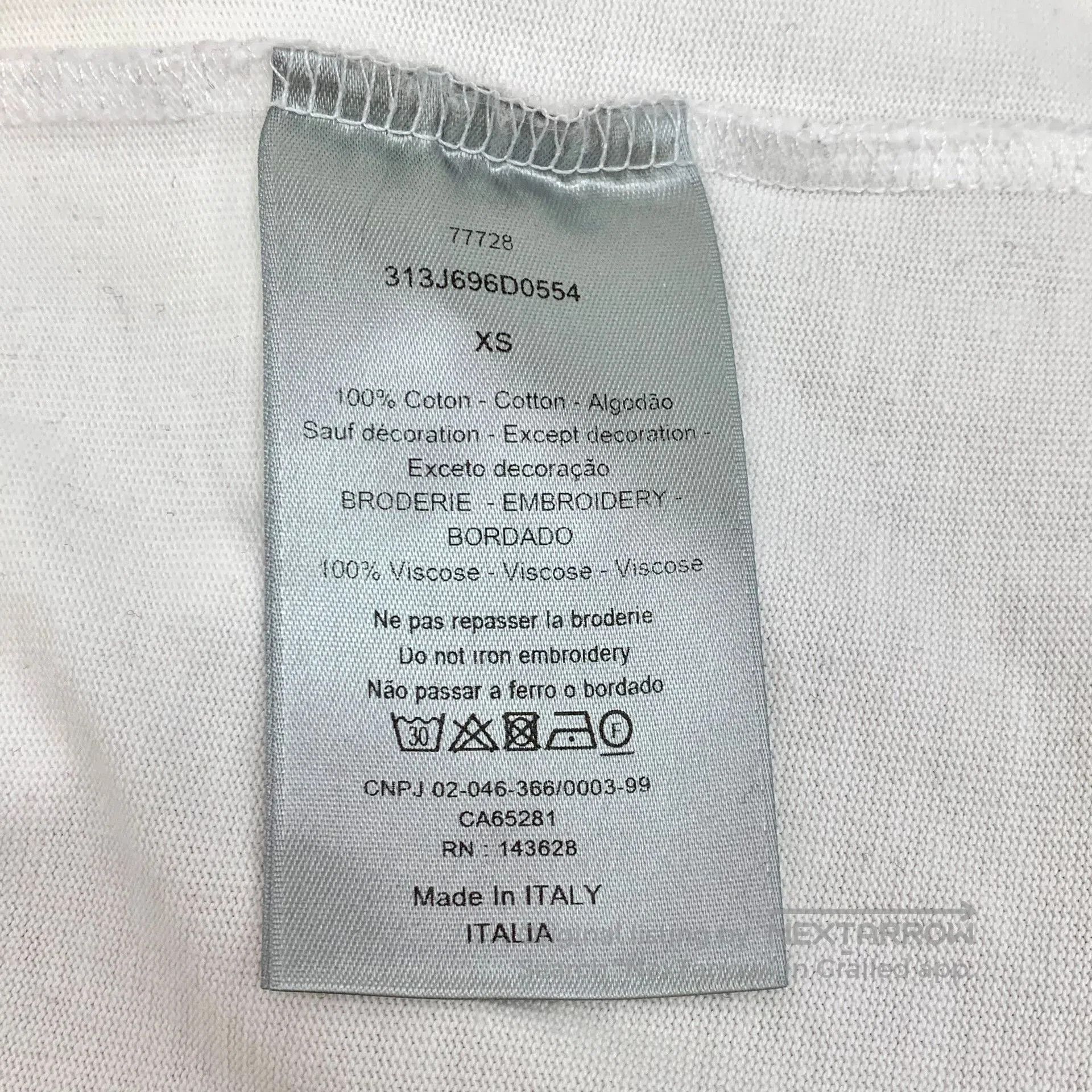 Dior white cd embroidered cotton t-shirt. Size US XS / EU 42 / 0 - 6 Thumbnail