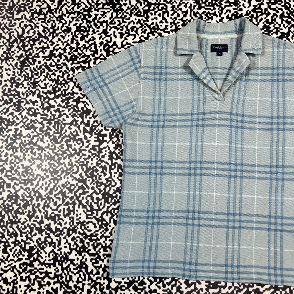 Burberry Vintage Y2K Burberry Golf Blue Nova Check Luxury T-shirt Size M / US 6-8 / IT 42-44 - 4 Thumbnail
