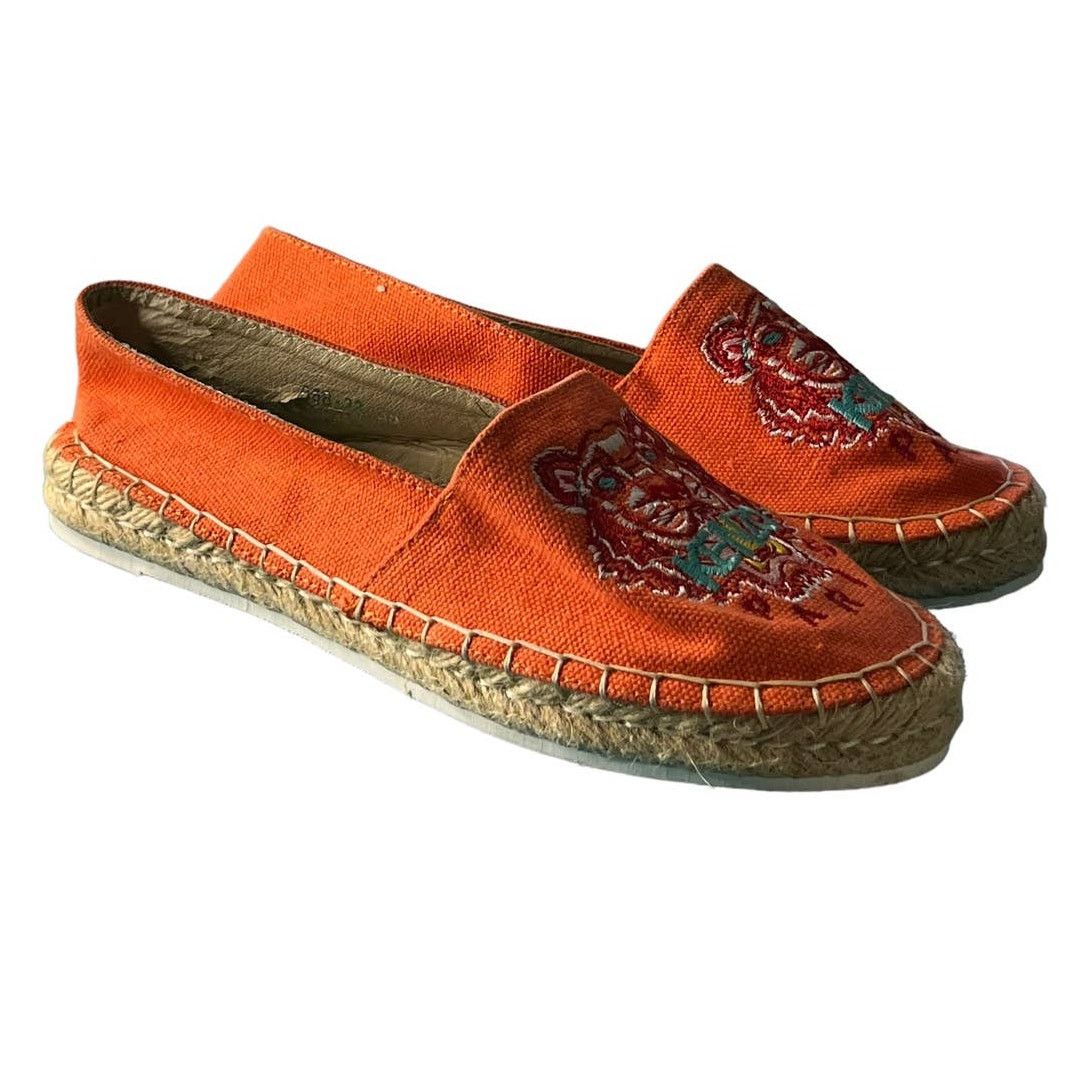Kenzo Kenzo Tiger-Embroidered Orange Espadrille 35 (US SIZE 4) Size US 4 / IT 34 - 2 Thumbnail